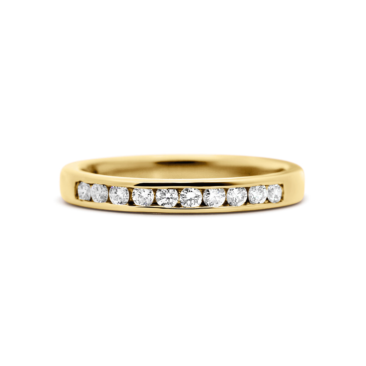 14K Yellow Gold Channel-Set Diamond Wedding Band | 1/4 CTW