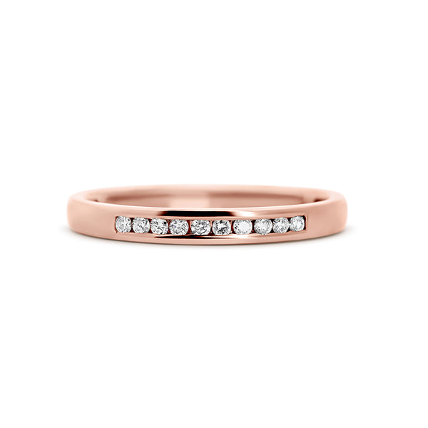 14K Rose Gold Channel-Set Diamond Wedding Band | 1/10 CTW