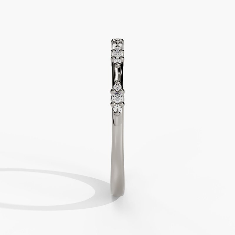 14K Dainty Round Diamond Band