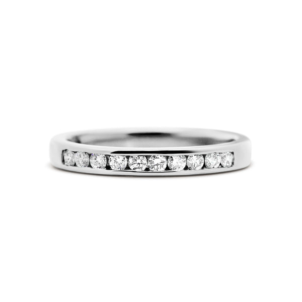 14K White Gold Channel-Set Diamond Wedding Band | 1/4 CTW