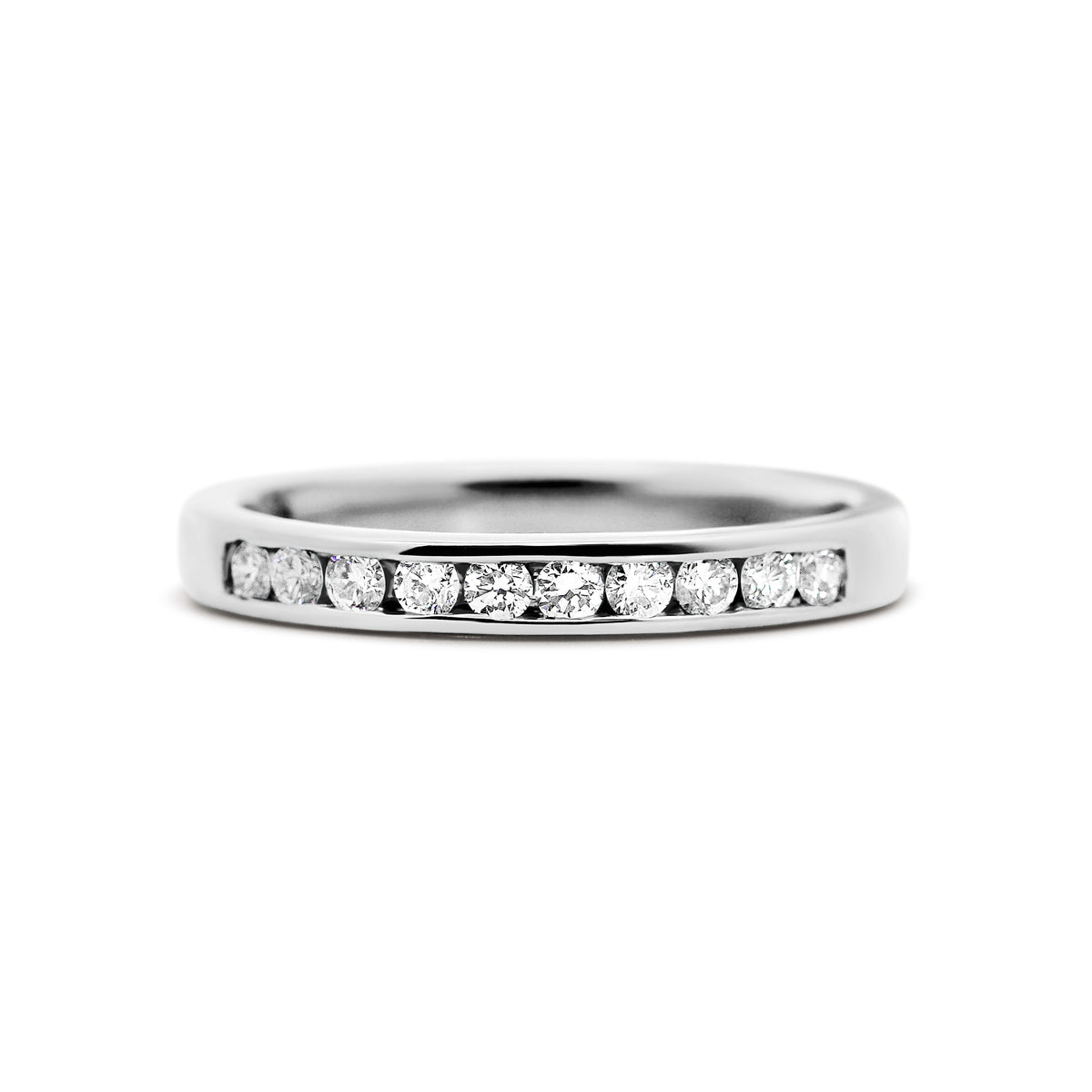 14K White Gold Channel-Set Diamond Wedding Band | 1/4 CTW