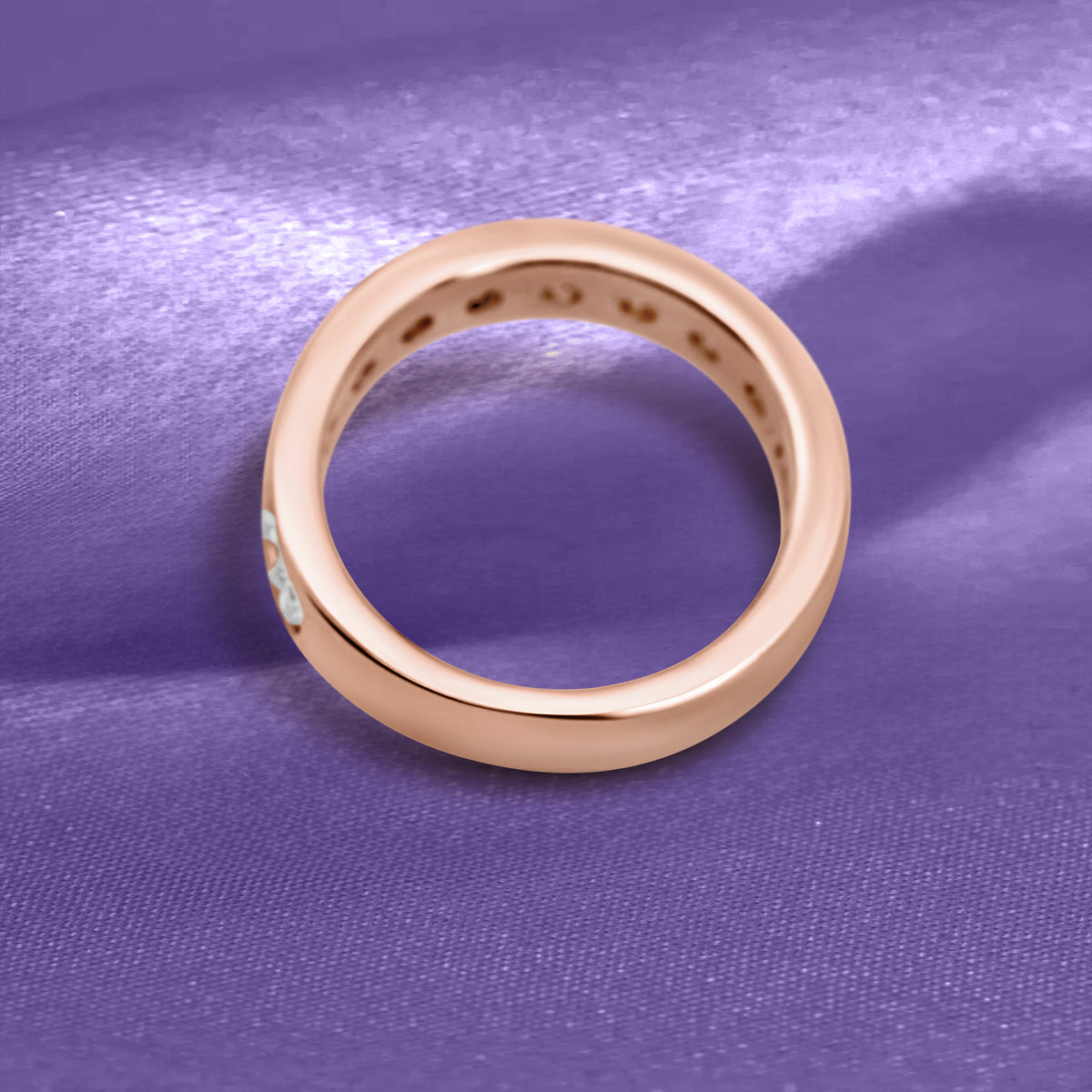 14K Rose Gold Channel-Set Lab Diamond Wedding Band | 1.00 Carats