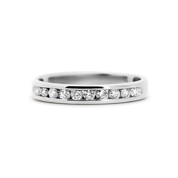14K White Gold Channel-Set Diamond Wedding Band | 1/3 CTW