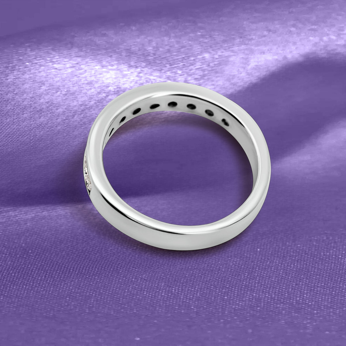 14K White Gold Channel-Set Diamond Wedding Band | 1/3 CTW