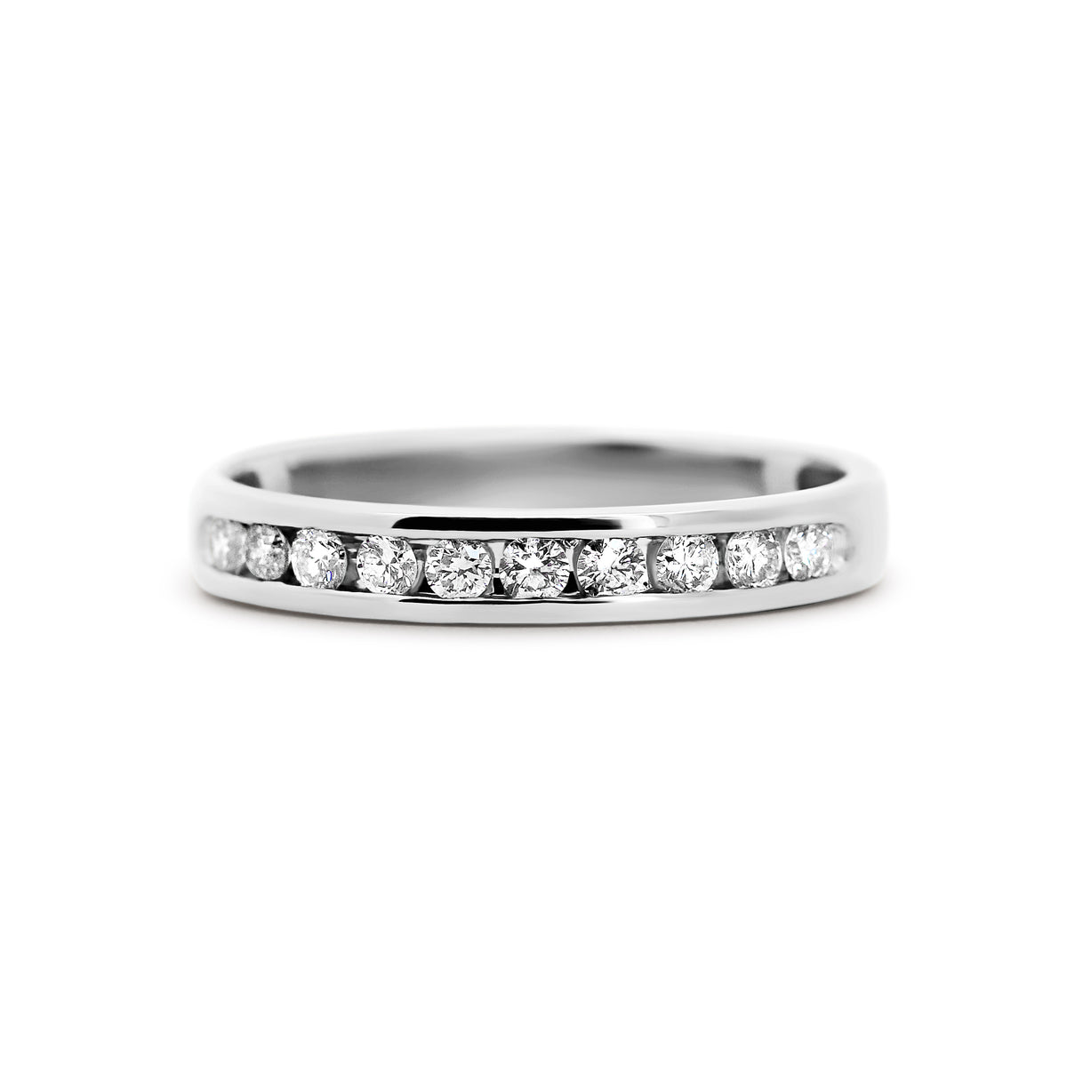14K White Gold Channel-Set Diamond Wedding Band | 1/3 CTW