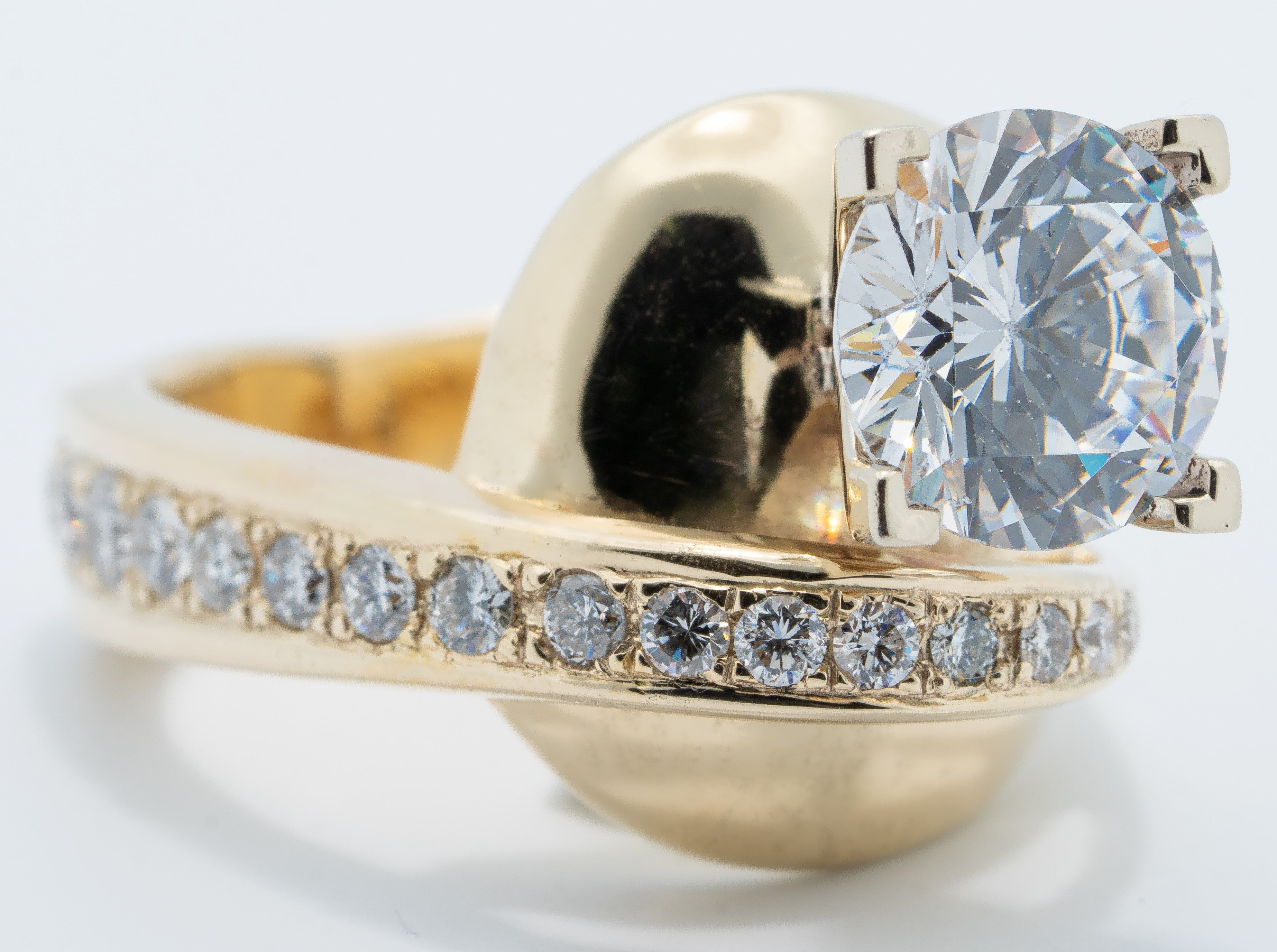 Modern Wide Band Engagement ring