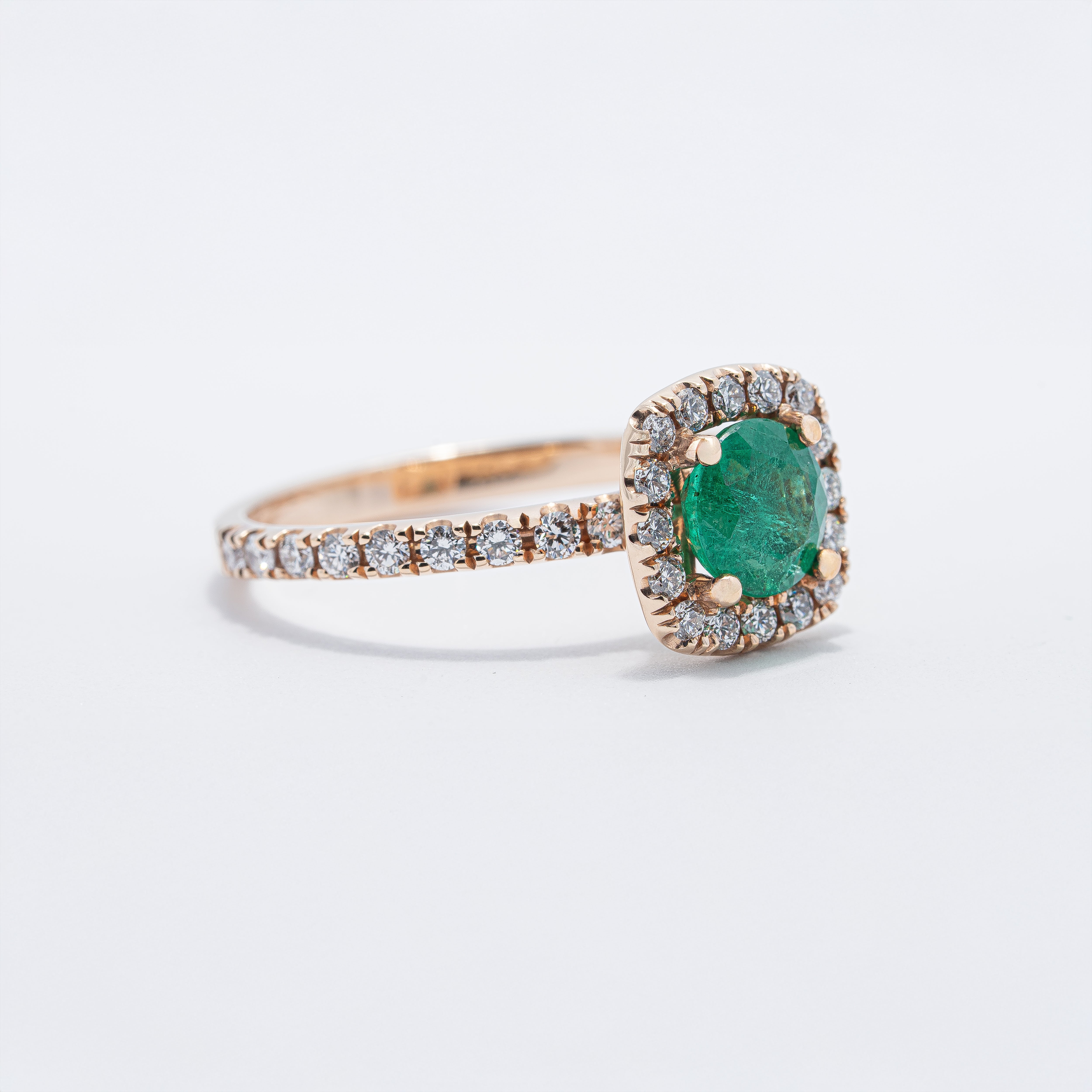 Classic Halo Colored Stone Ring