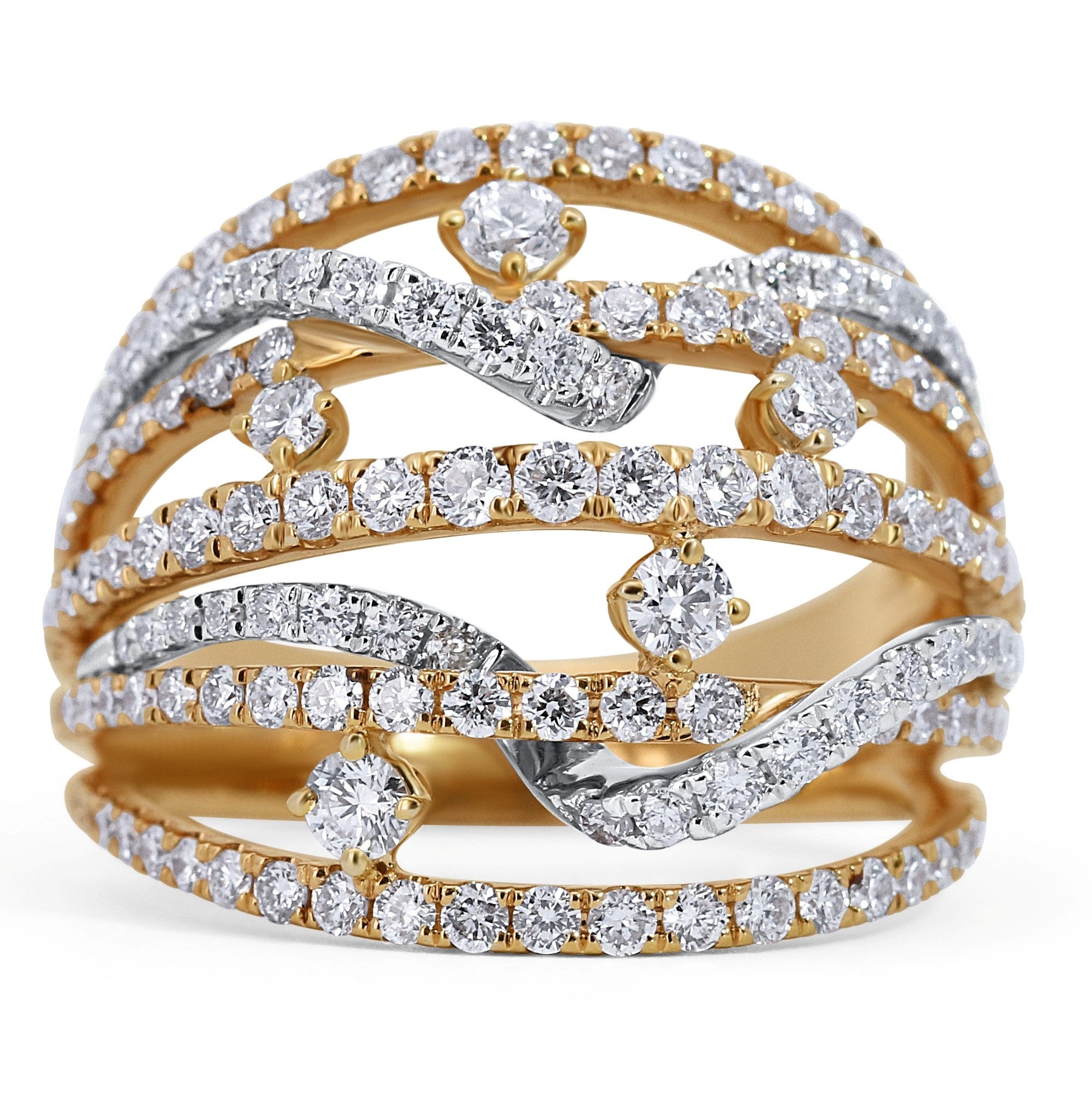 Contemporary Two Tone Right Hand Ring