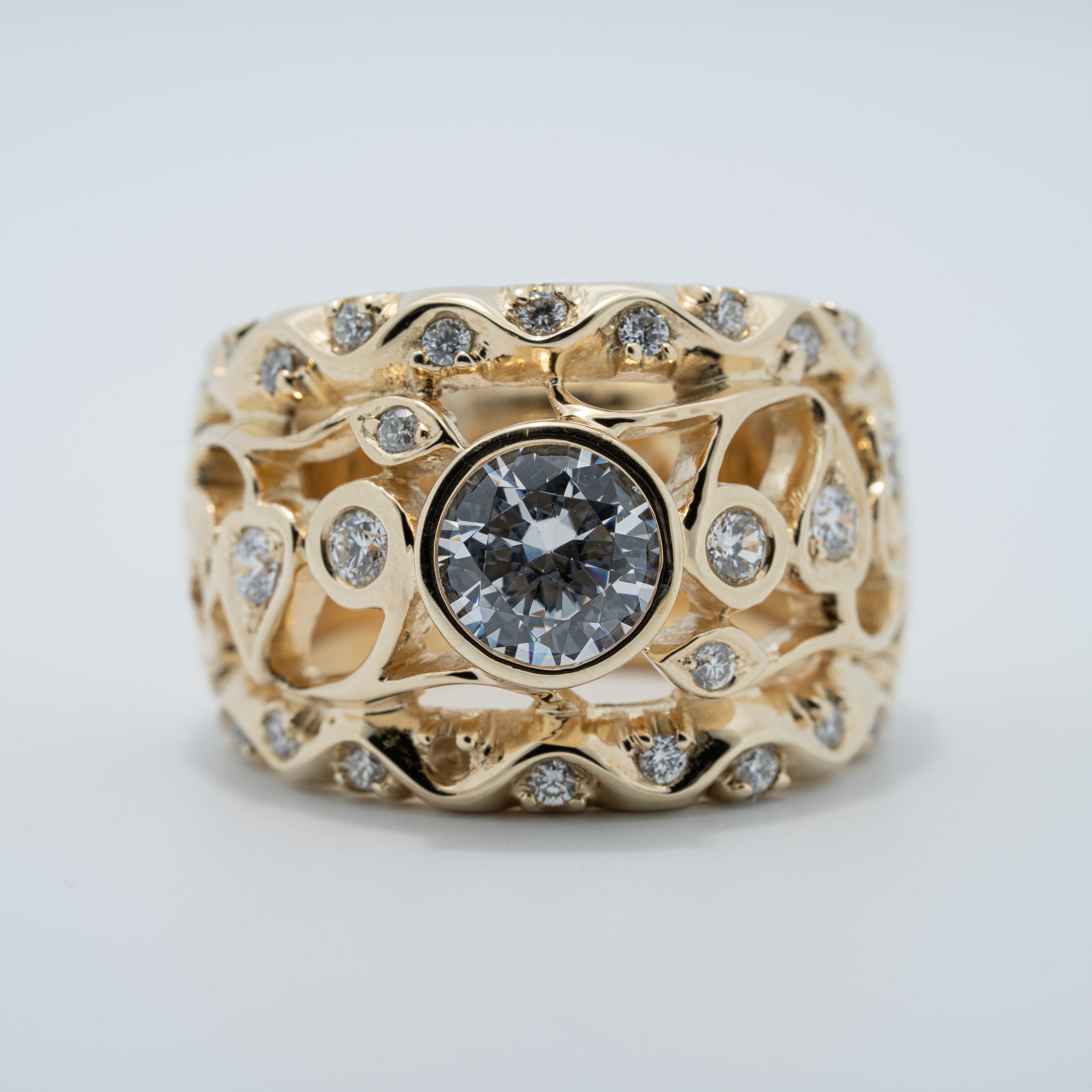 Contemporary Wide Band Engagement Ring