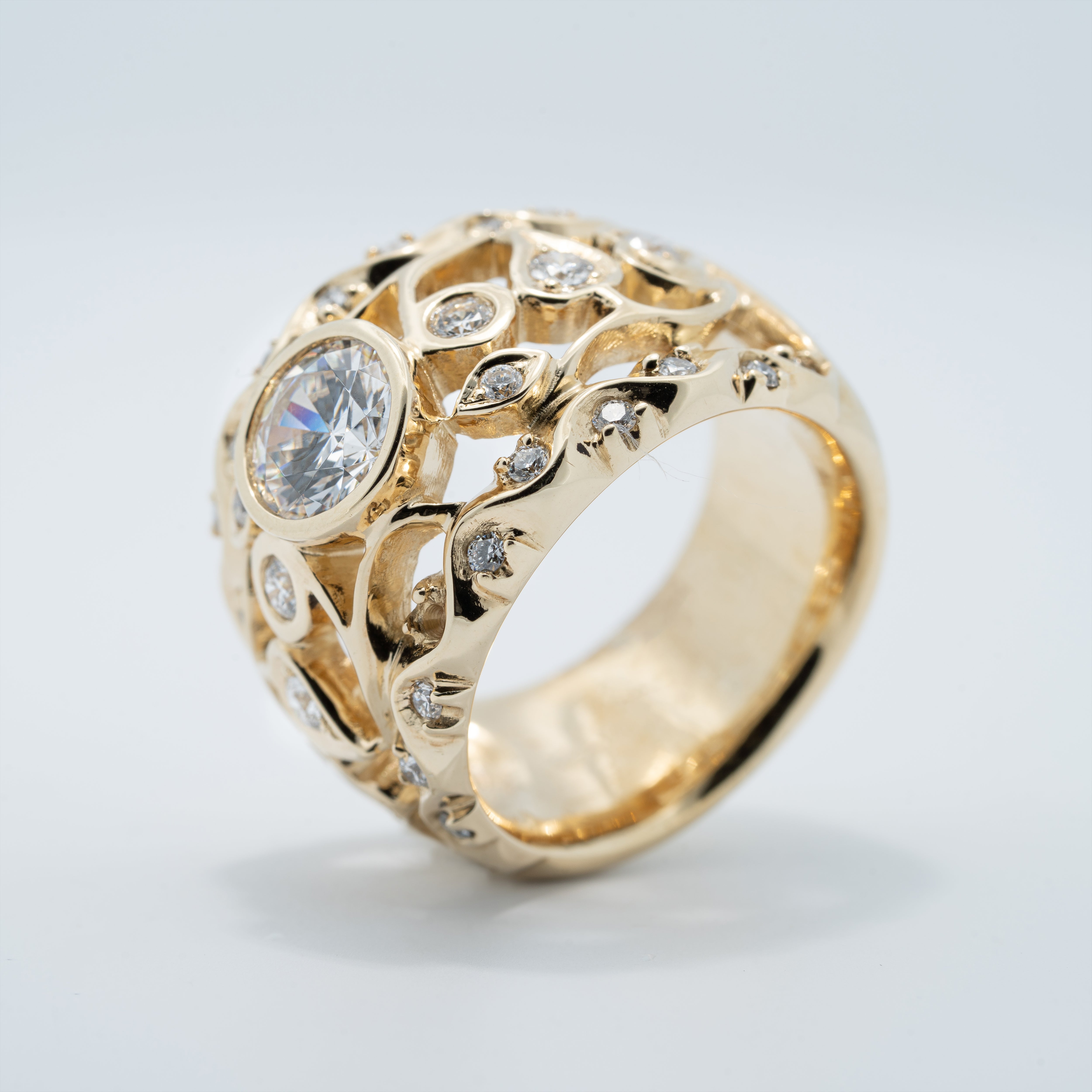 Contemporary Wide Band Engagement Ring