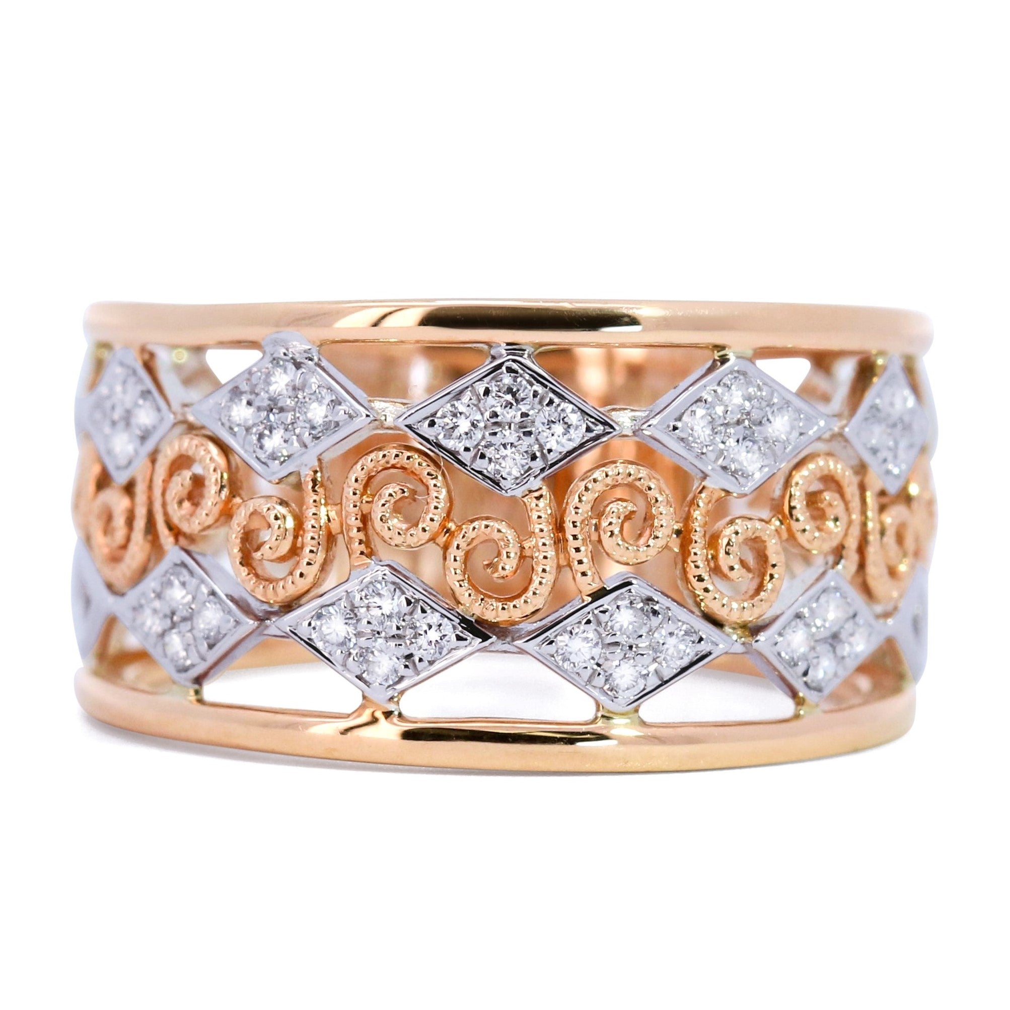 Vintage Two Tone Fashion Ring