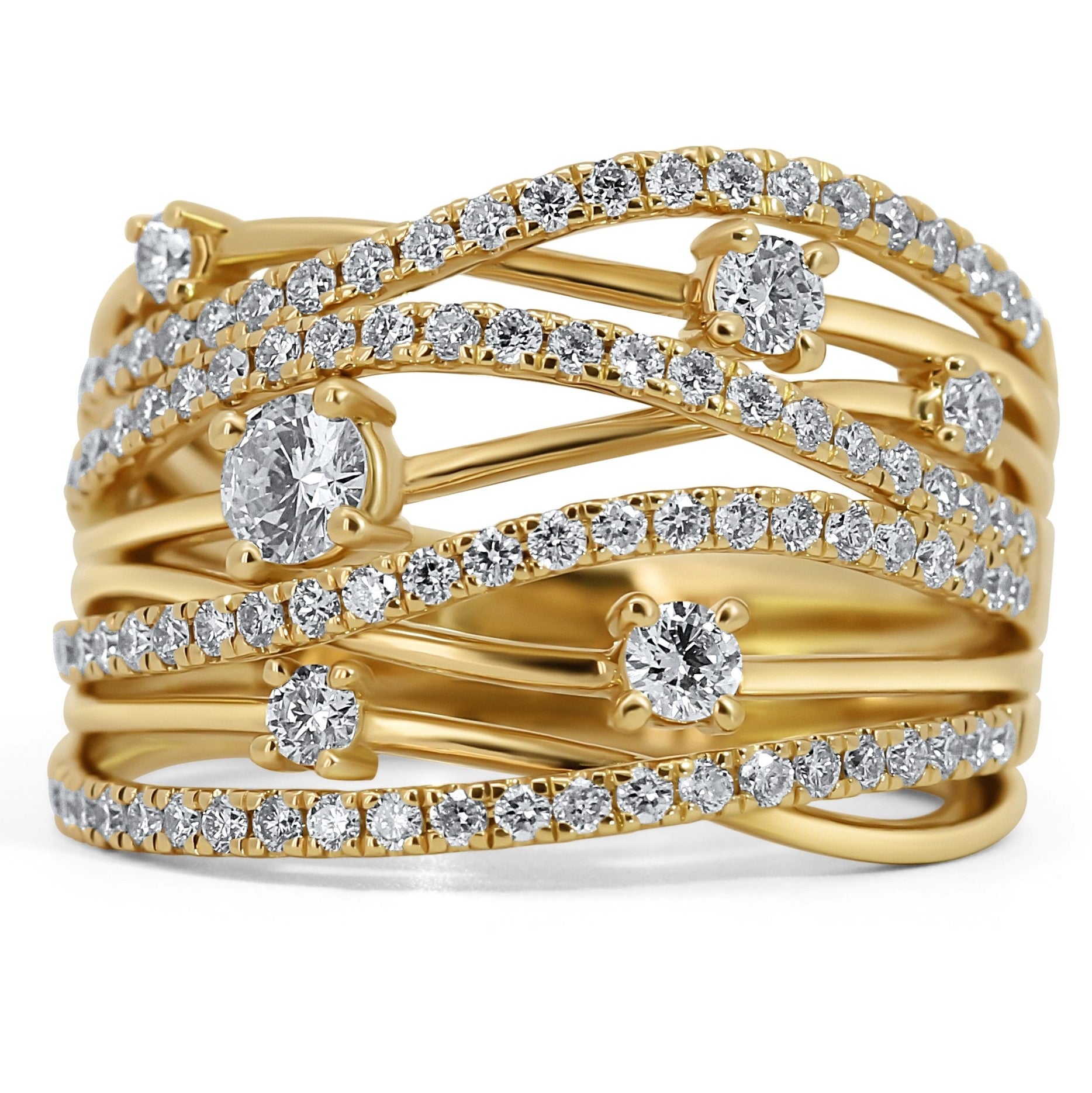 Contemporary Multi Row Fashion Ring