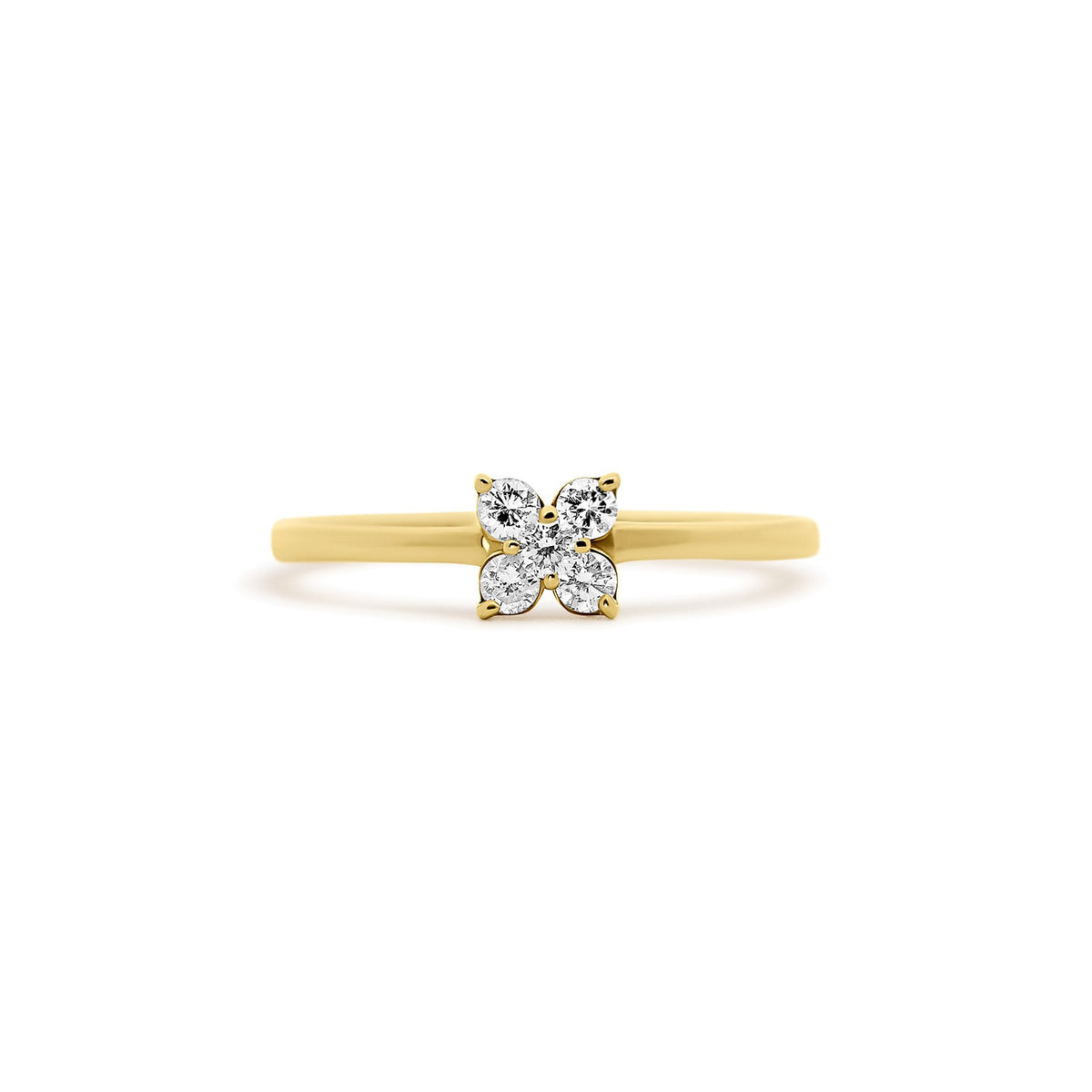 18K Yellow Gold Five-Stone Diamond Fashion Ring | Joe Kassab Jewelers