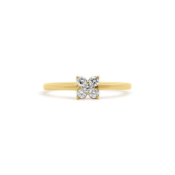 18K Yellow Gold Five-Stone Diamond Fashion Ring | Joe Kassab Jewelers