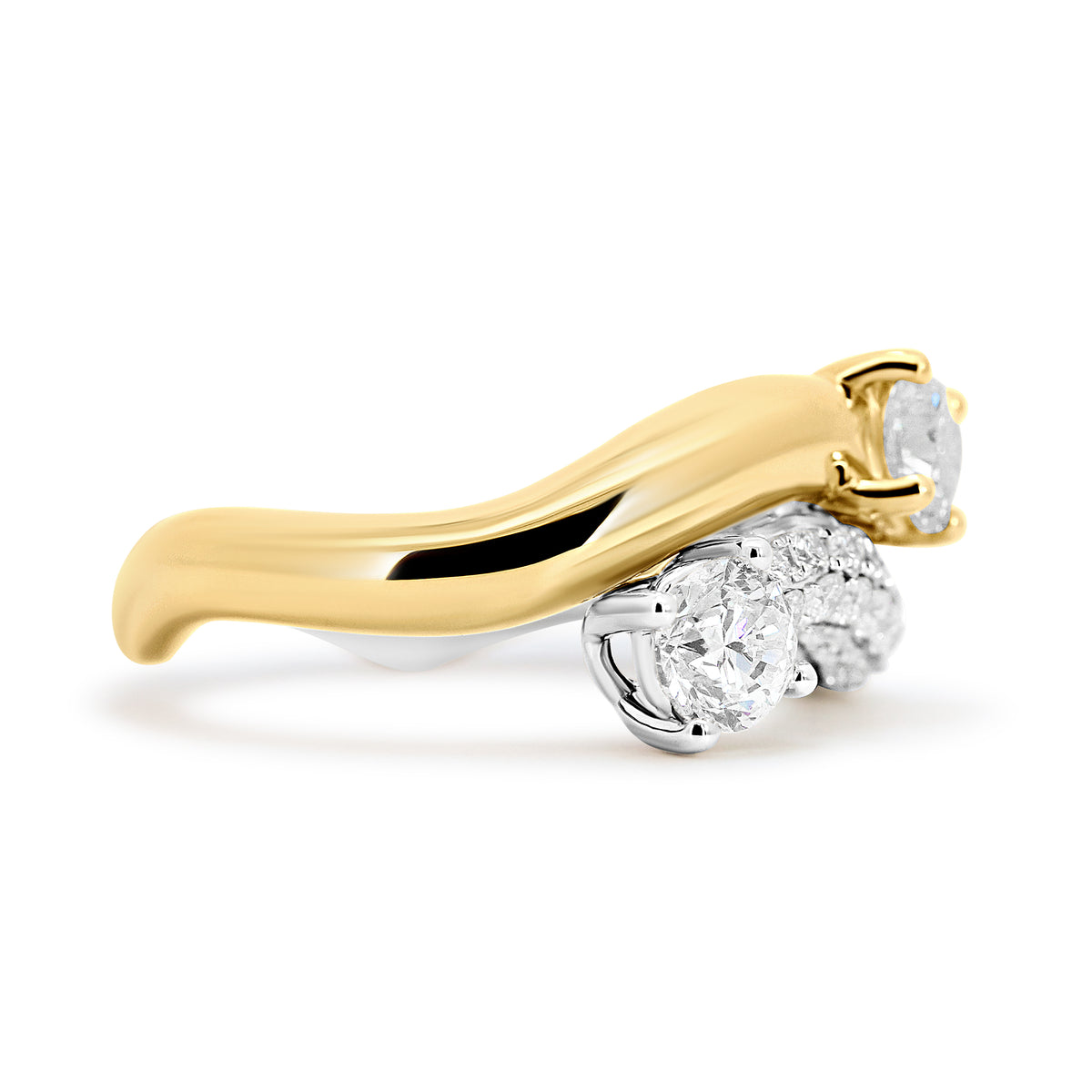 18K White & Yellow Gold Pavé Diamond Right Hand Ring
