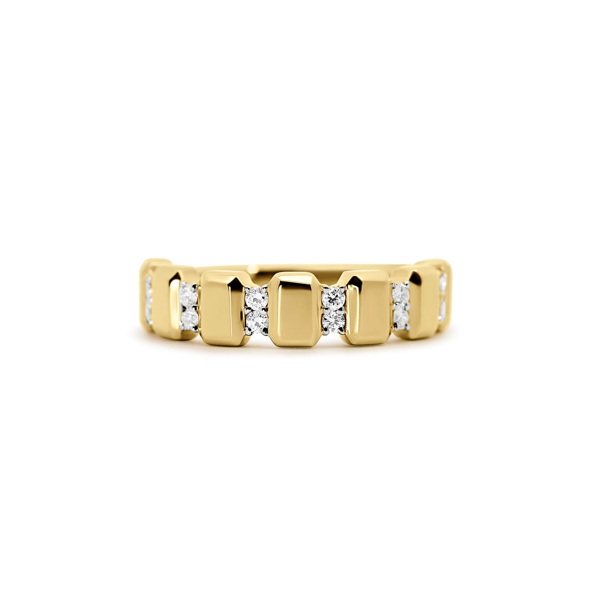 14K Yellow Gold Bar Diamond Fashion Ring | Joe Kassab Jewelers