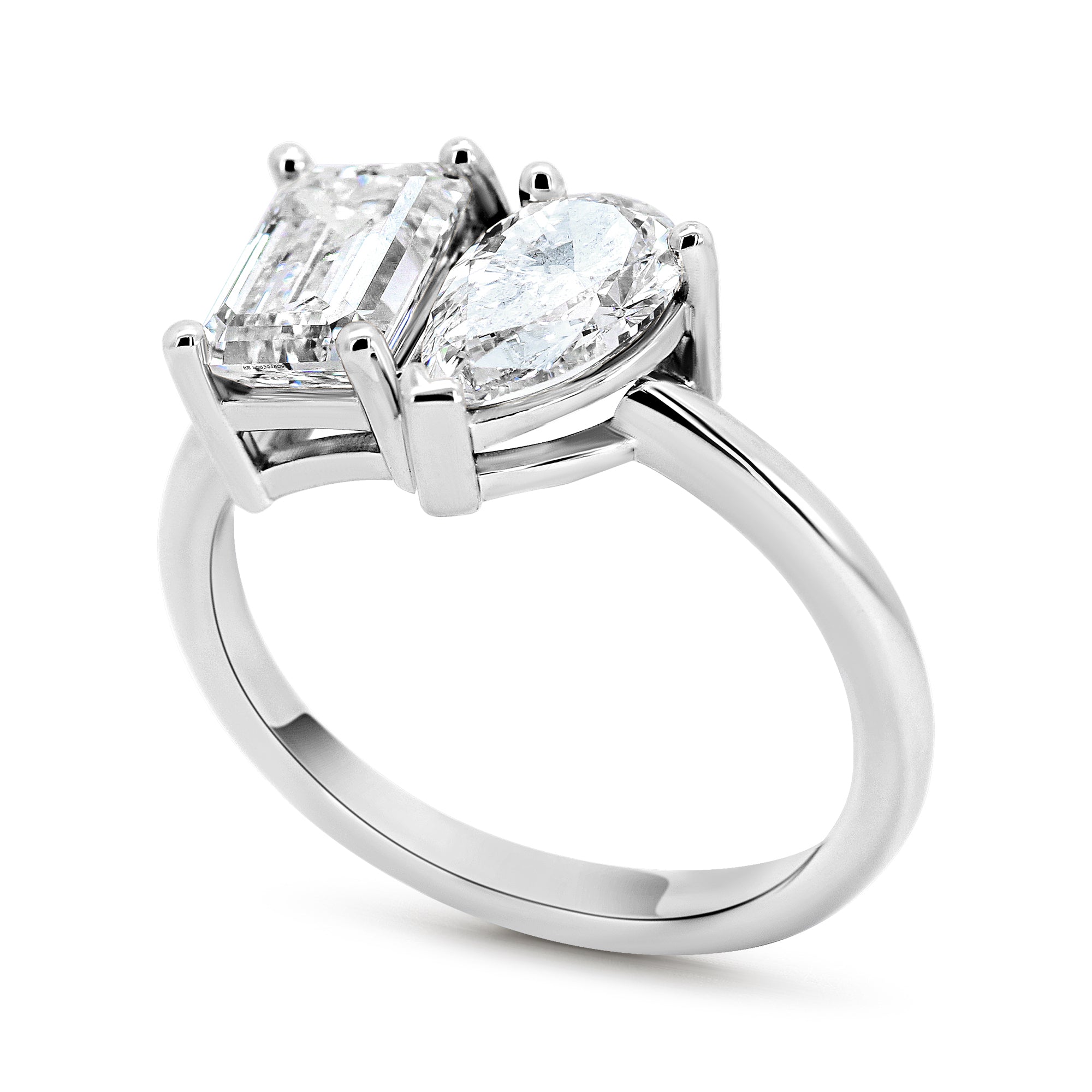 14K White Gold Toi et Moi Lab Grown Diamond Right Hand Ring