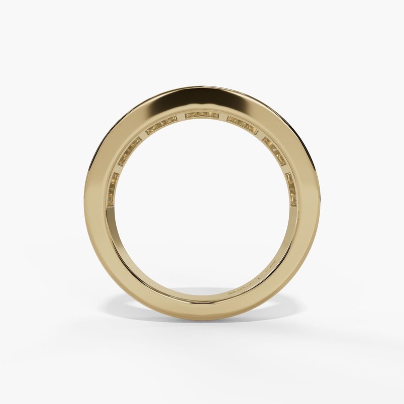 14 Karat Yellow Gold Baguette Diamond Wedding Band | Joe Kassab Jewelers
