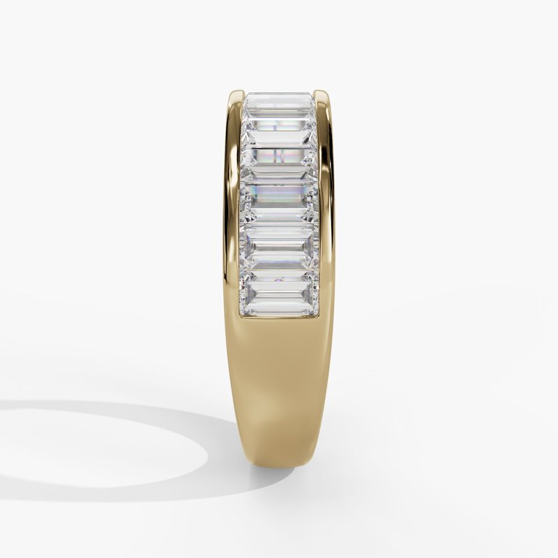 14 Karat Yellow Gold Baguette Diamond Wedding Band | Joe Kassab Jewelers