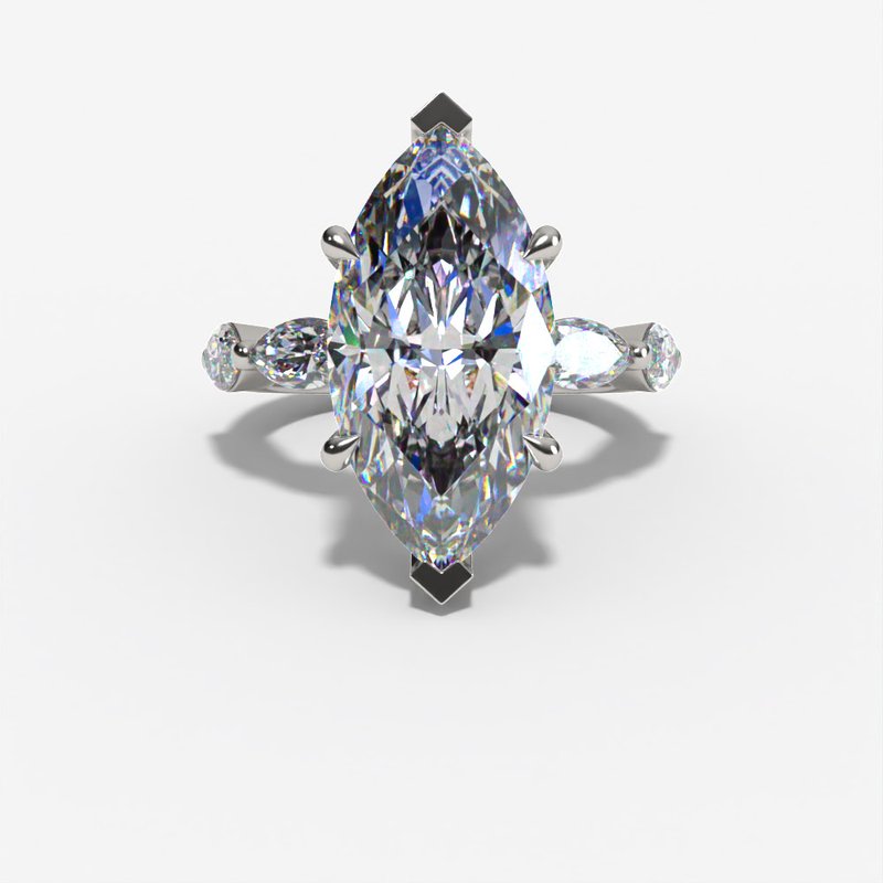 14 Karat White Gold Hidden Halo Engagement Ring | Joe Kassab Jewelers