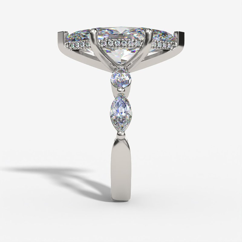 14 Karat White Gold Hidden Halo Engagement Ring | Joe Kassab Jewelers