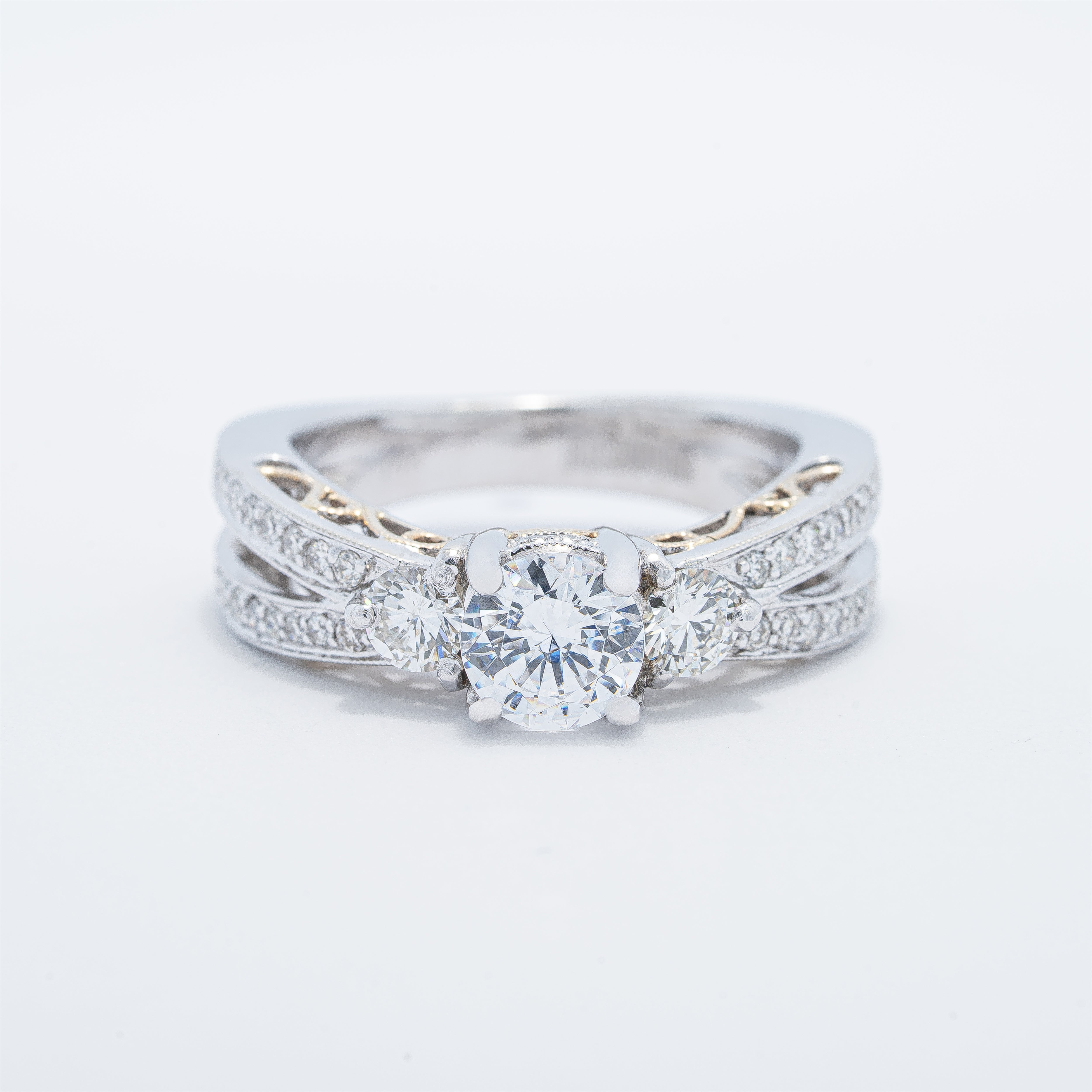 Three Stone Vintage Engagement Ring