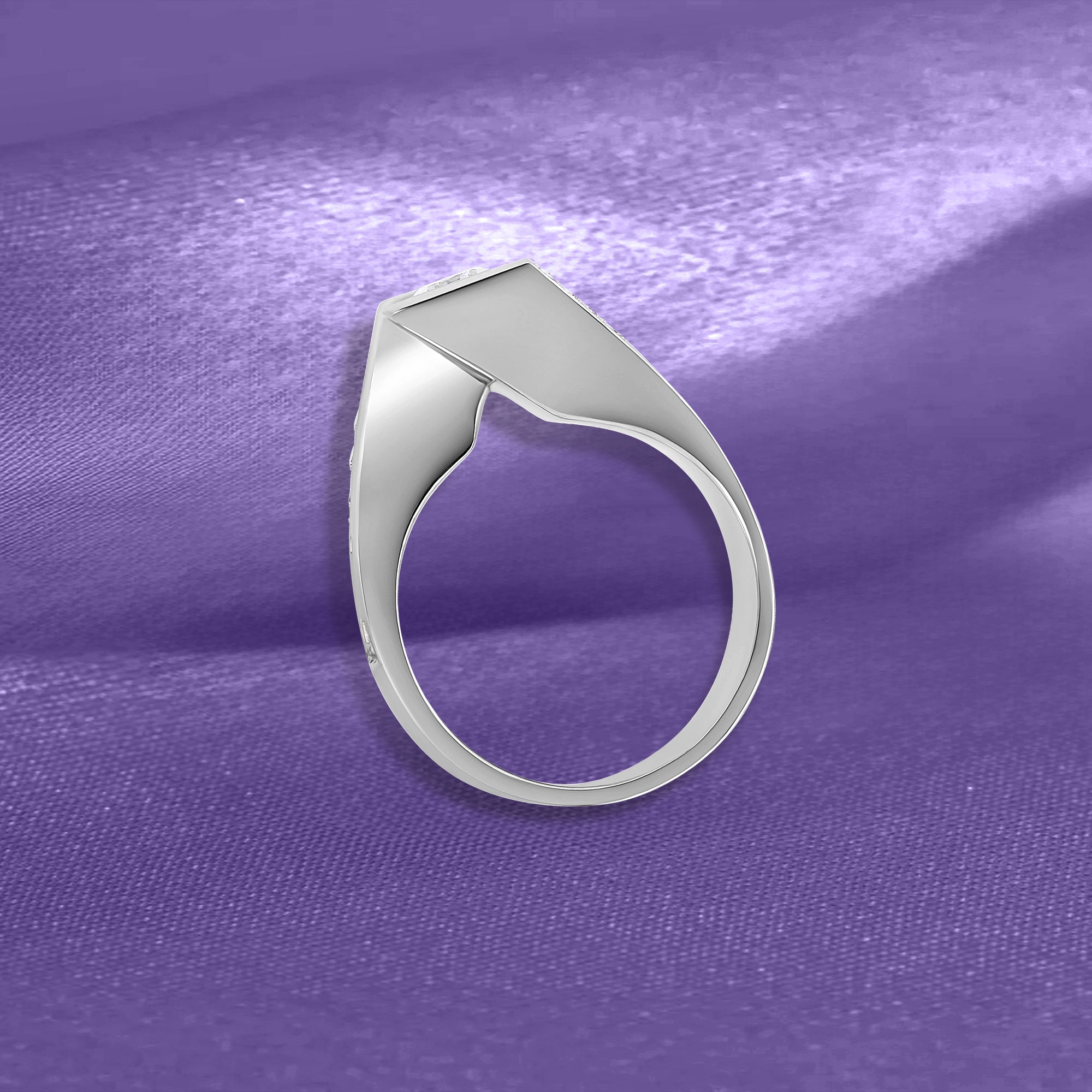 14K Contemporary Bypass Semi-Mount Engagement Ring