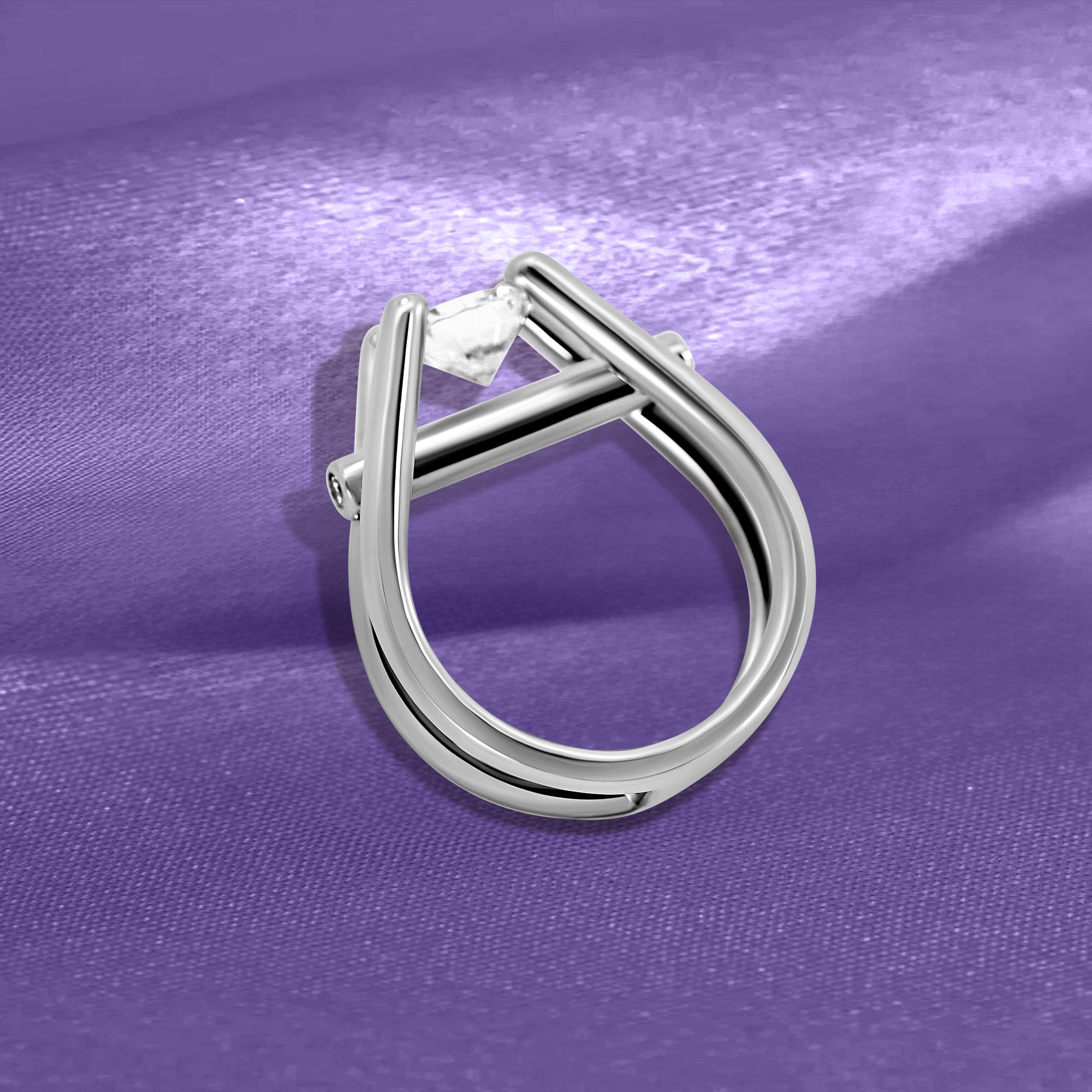 14K Modern Semi-Mount Engagement Ring