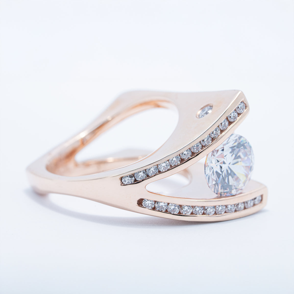 Modern Channel Set Engagement Ring