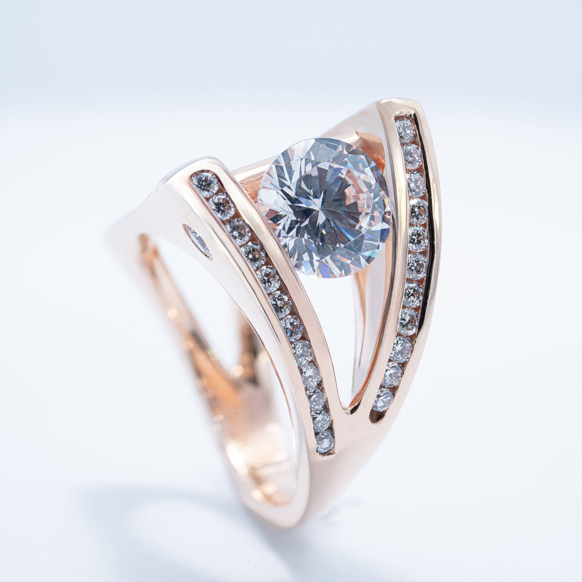 Modern Channel Set Engagement Ring