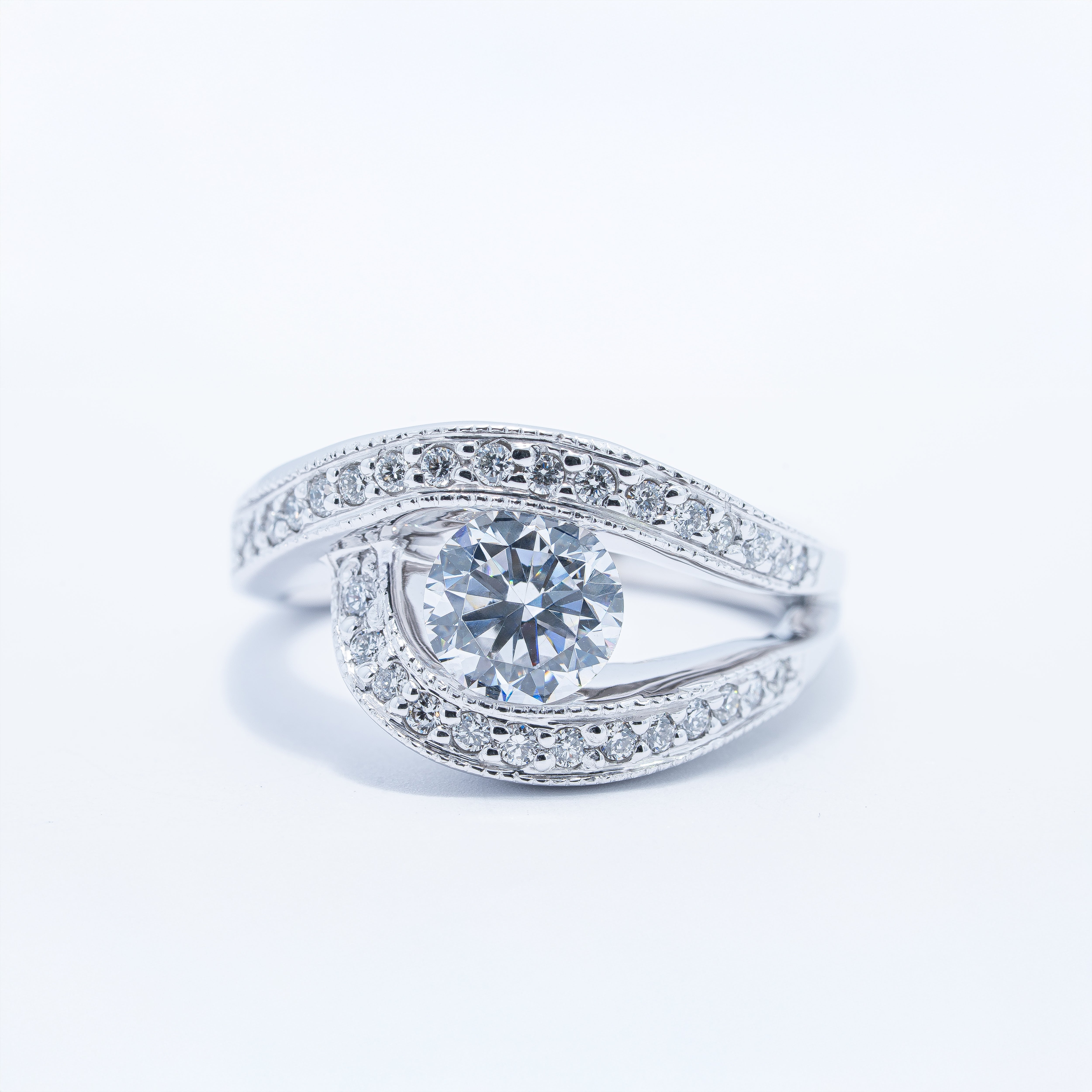 Modern Fluid Bold Engagement Ring