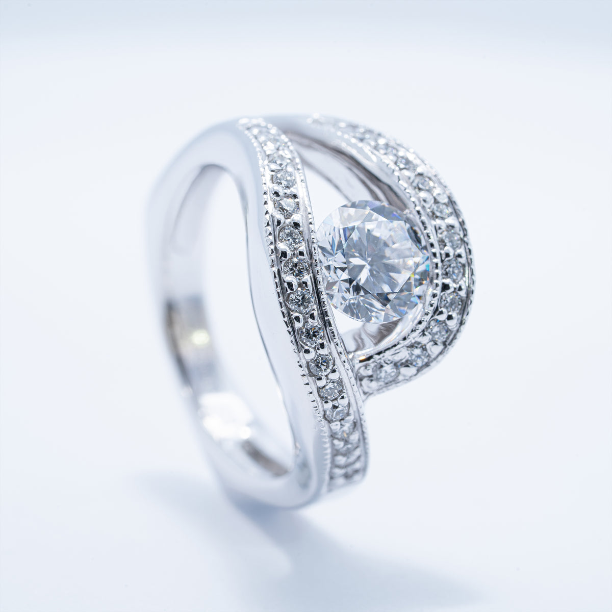 Modern Fluid Bold Engagement Ring