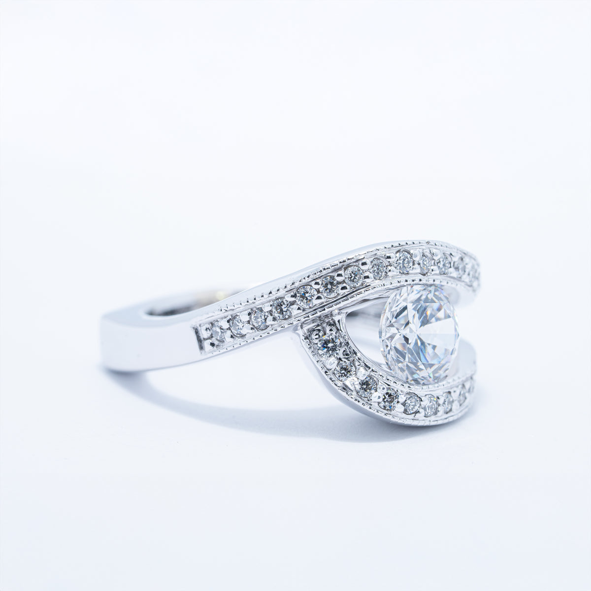 Modern Fluid Bold Engagement Ring