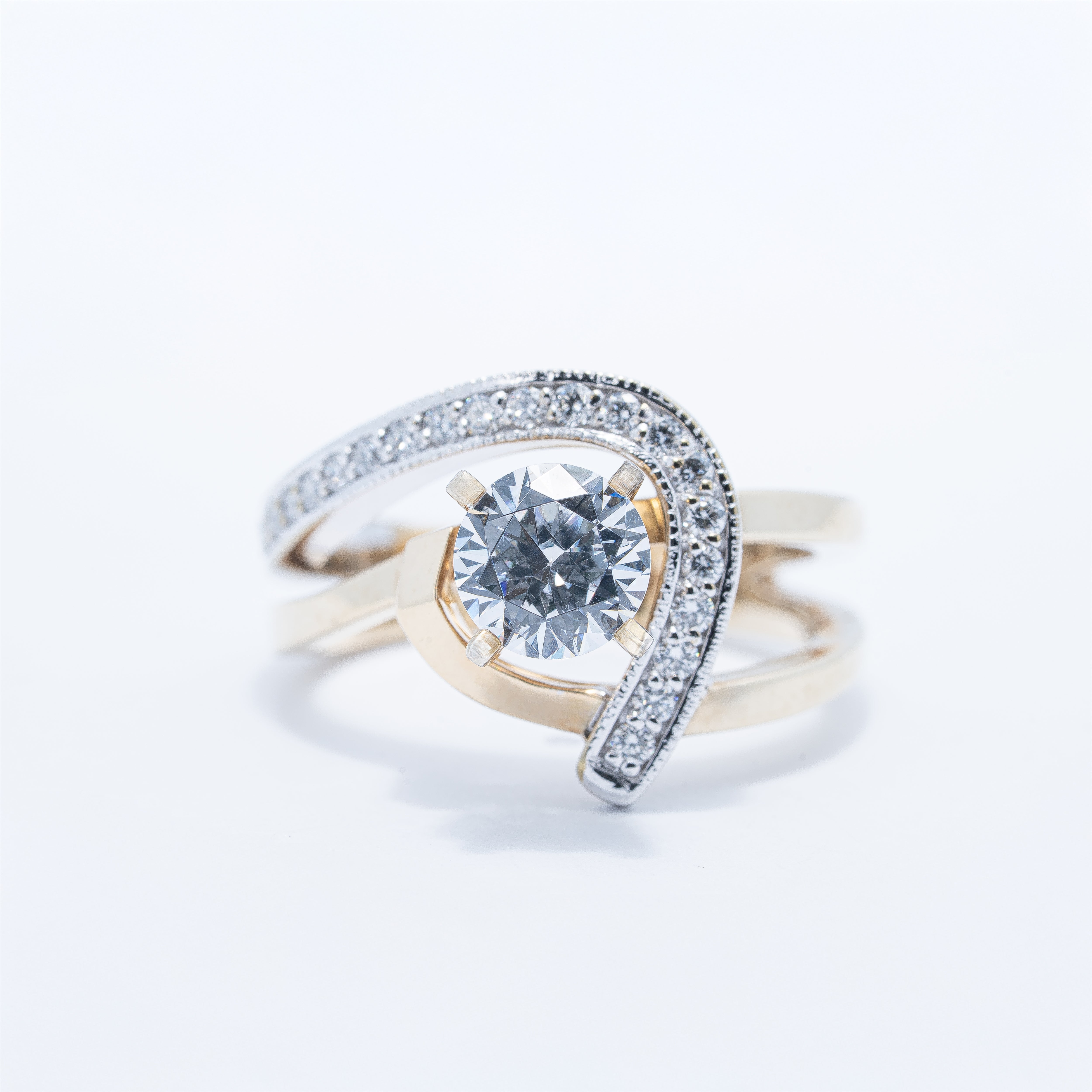 Modern Swril Engagement Ring