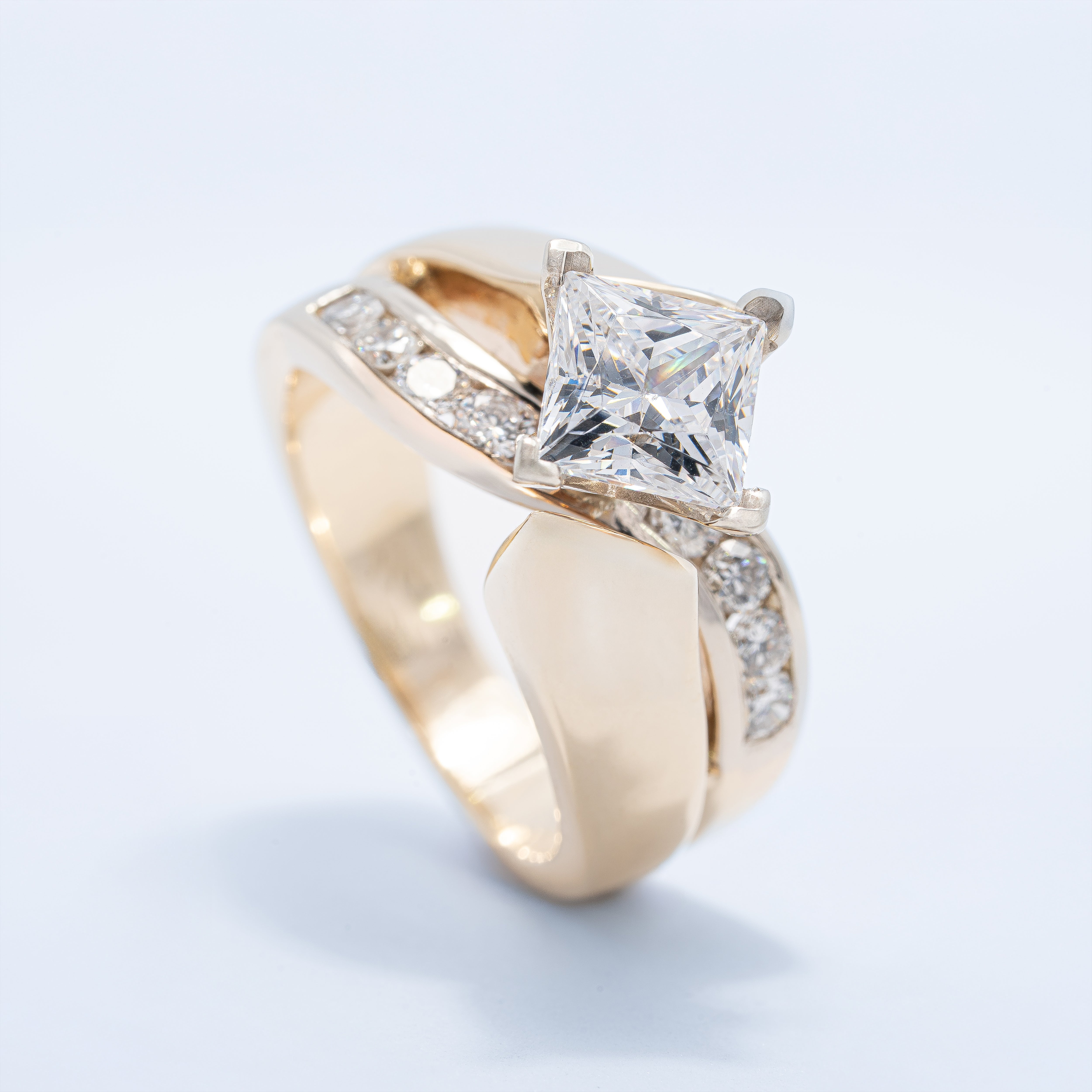 Contemporary Channel Set Engagement Ring