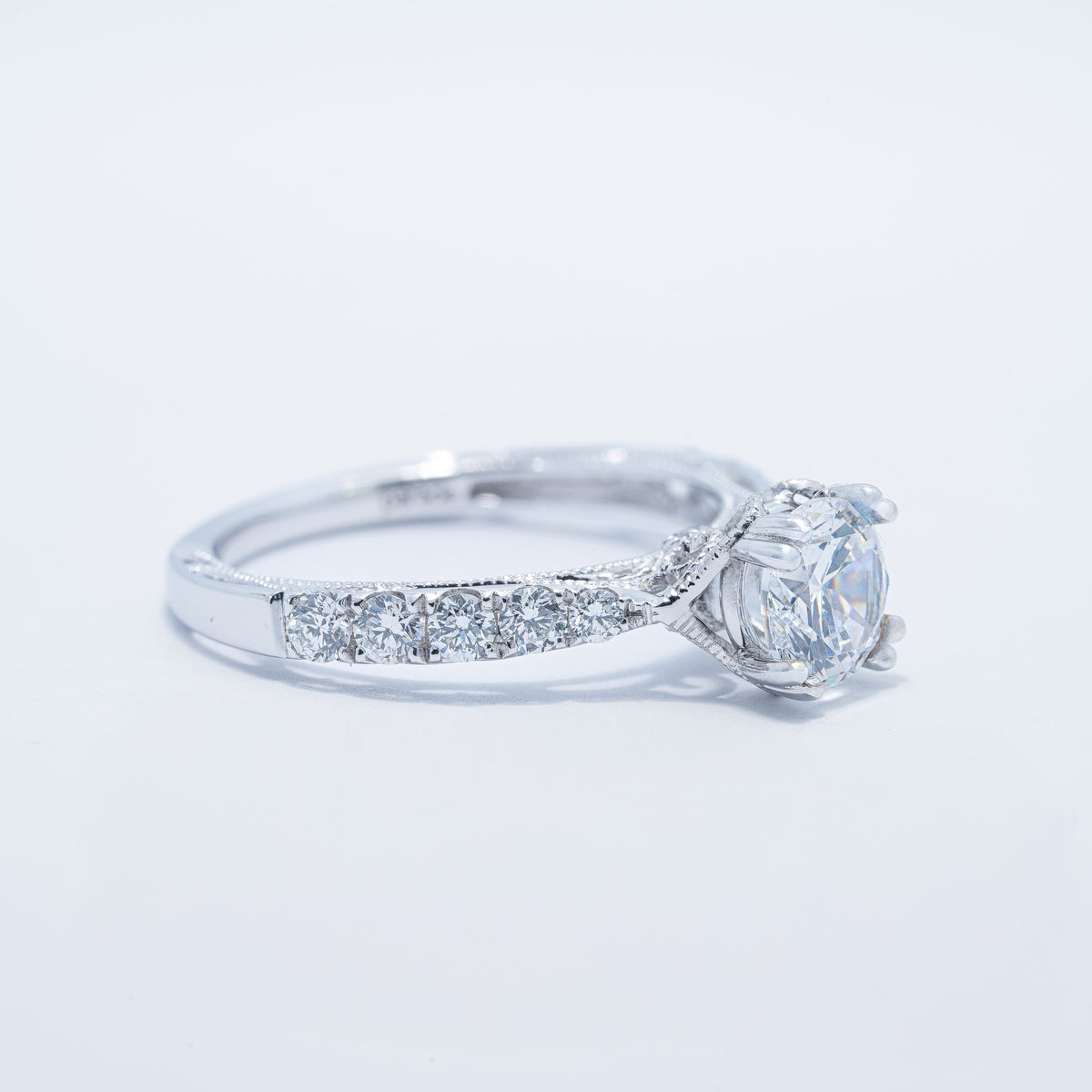 18KW Vintage Filigree Engagement Ring