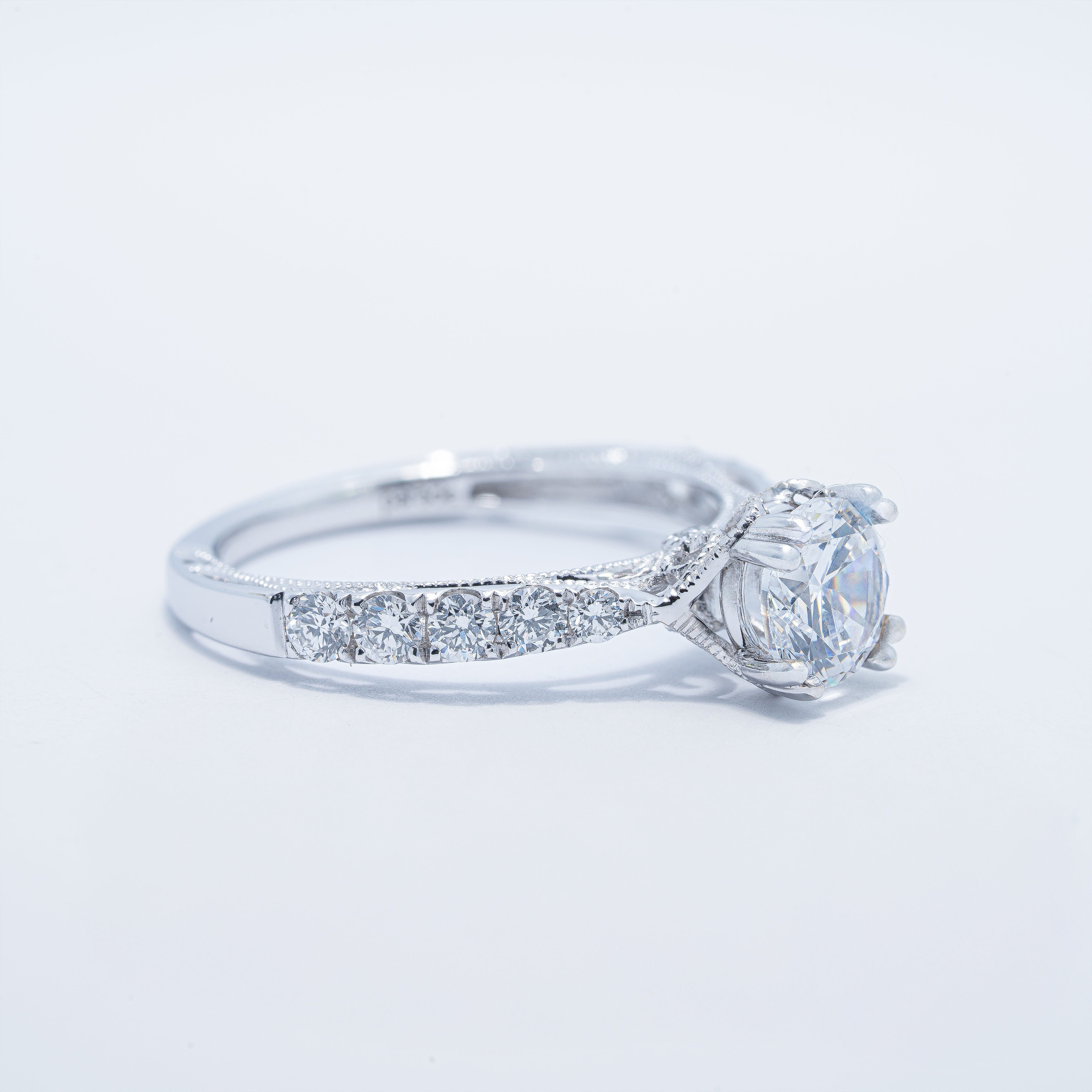 18KW Vintage Filigree Engagement Ring