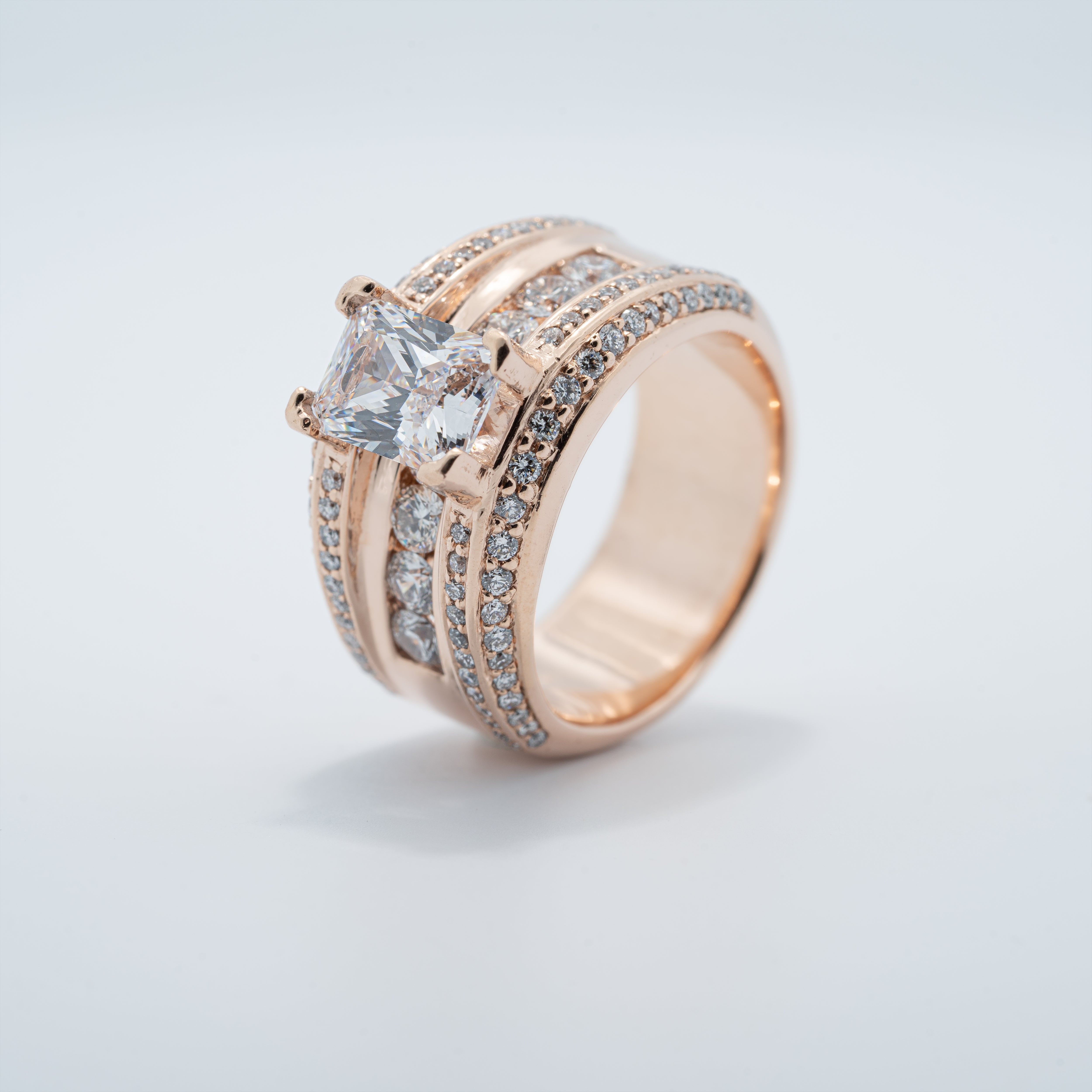 Modern Five Row Engagement Ring