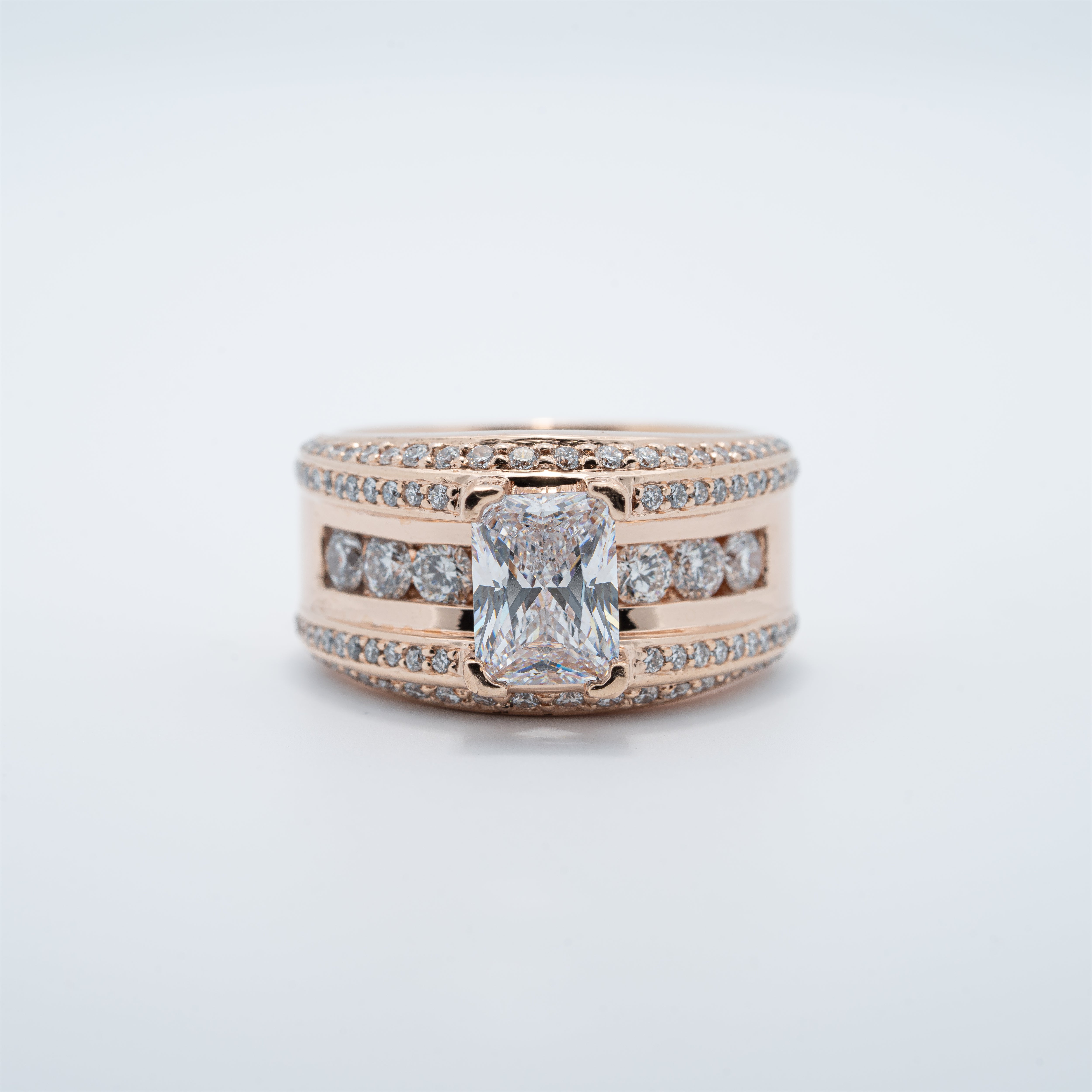 Modern Five Row Engagement Ring