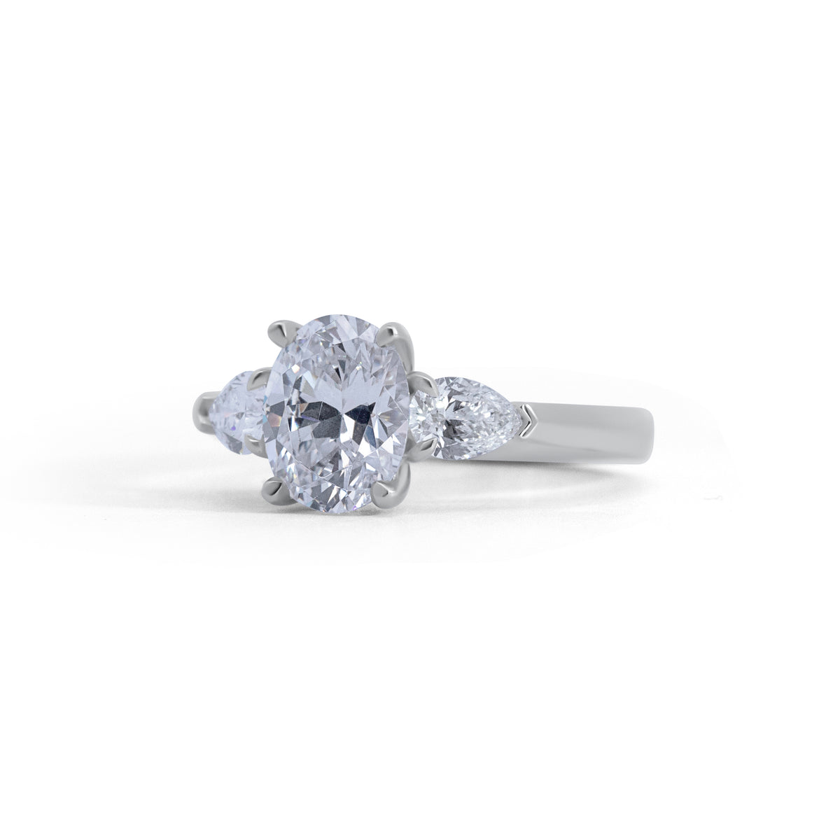 Contemporary Three-Stone Engagement Ring