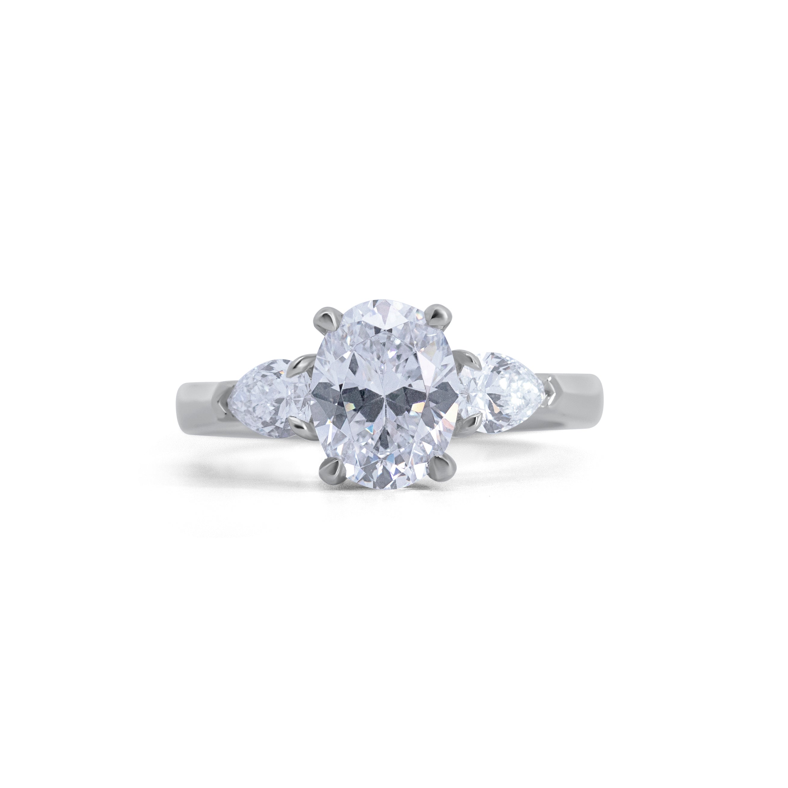 Contemporary Three-Stone Engagement Ring