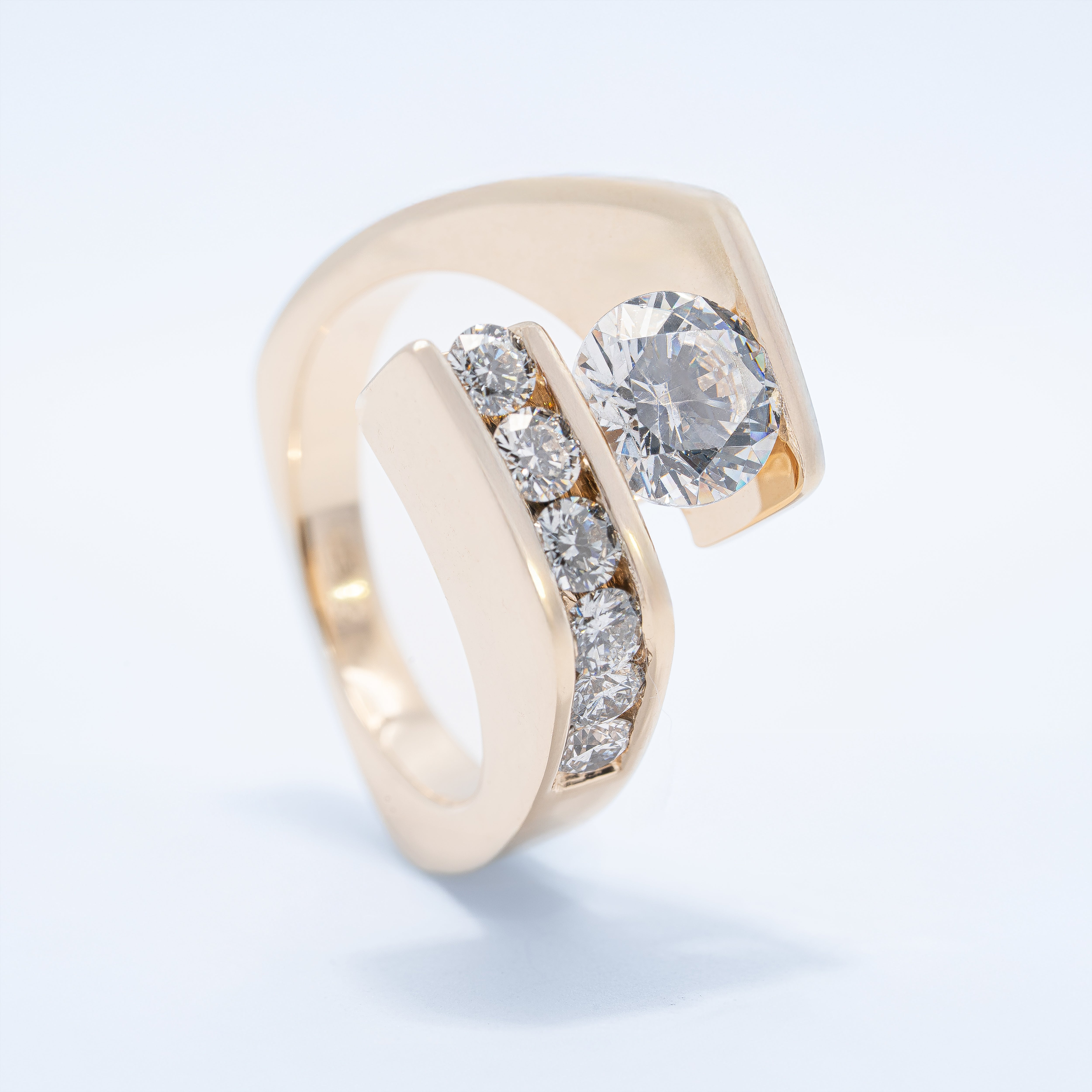 Modern By-pass Engagement Ring
