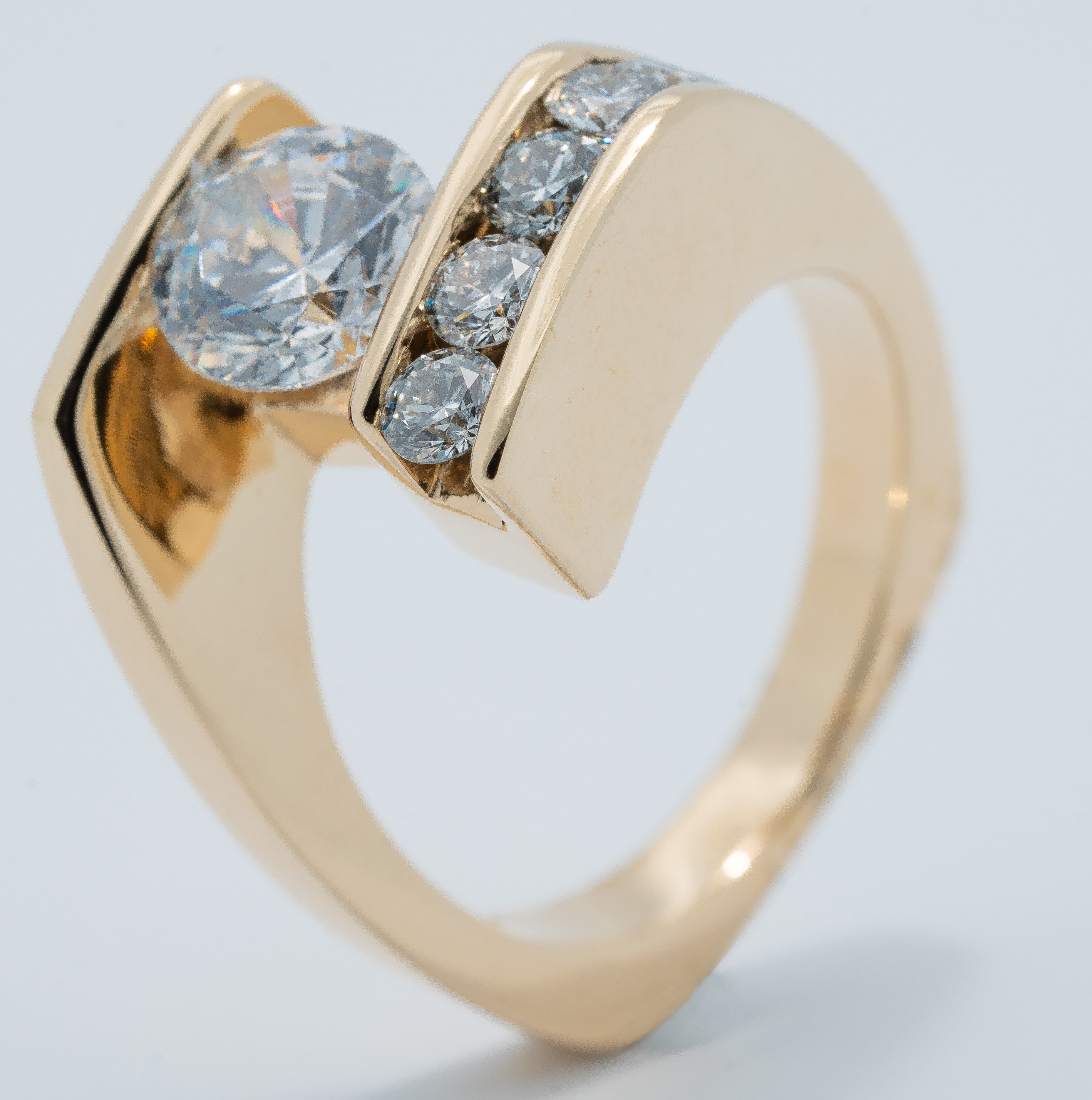 Modern By-pass Engagement Ring