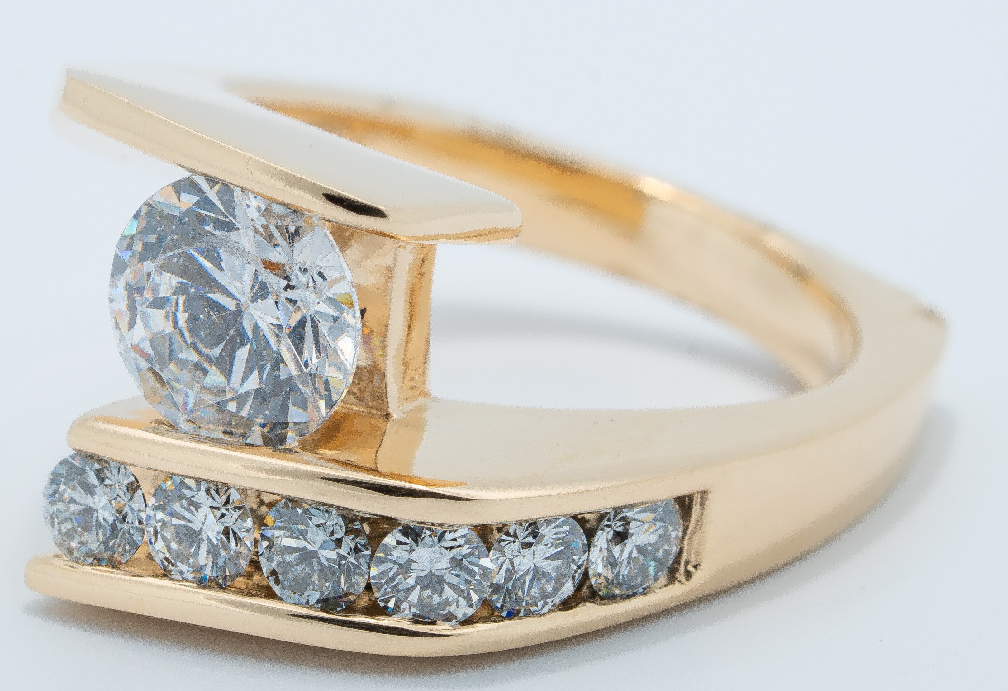 Modern By-pass Engagement Ring