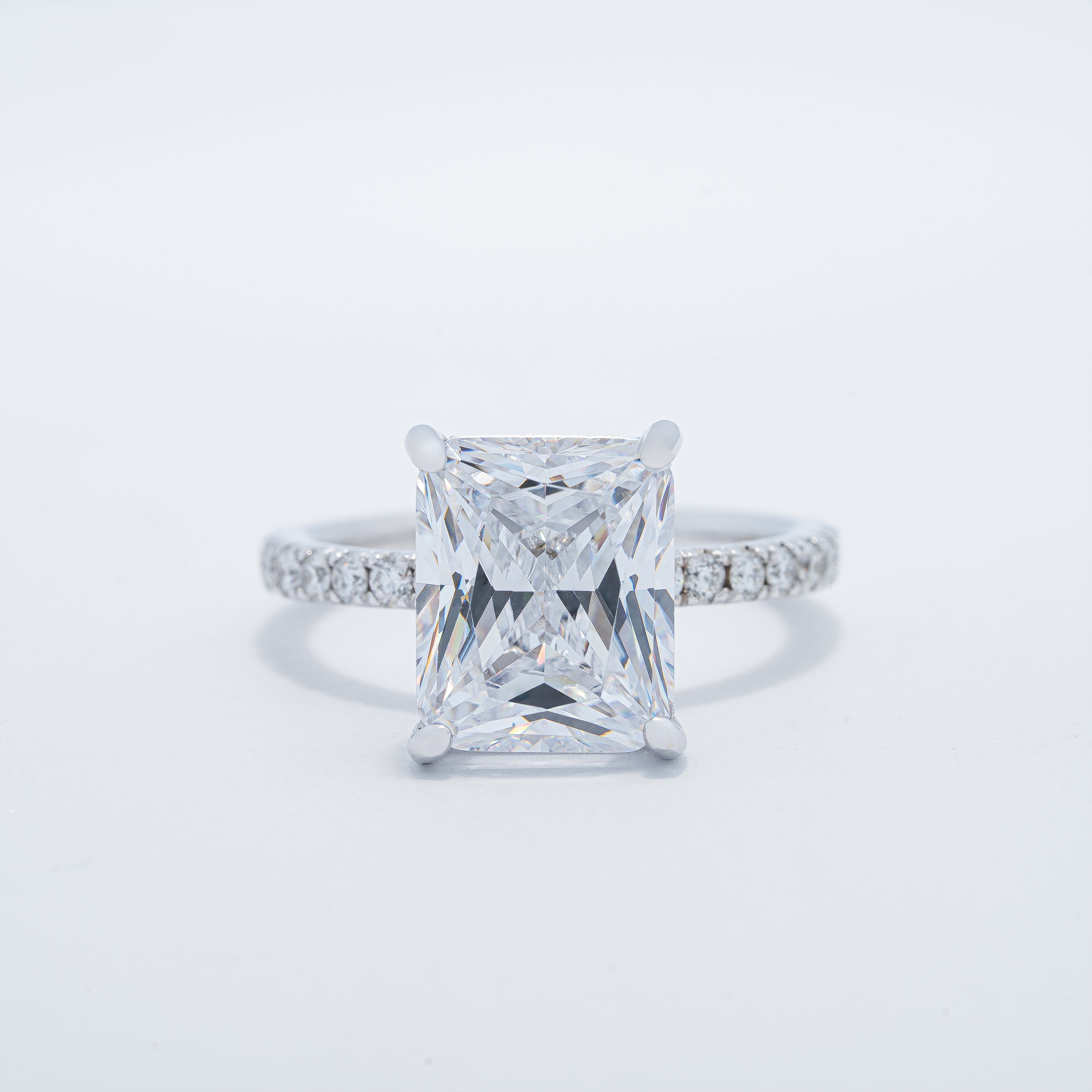 Radiant Hidden Halo Engagement Ring