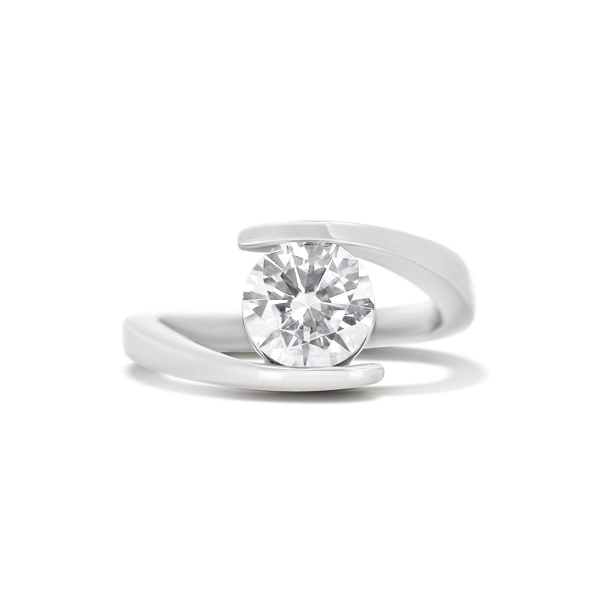 14K Solitaire Bypass Engagement Ring