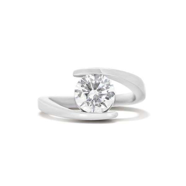 14K Solitaire Bypass Engagement Ring