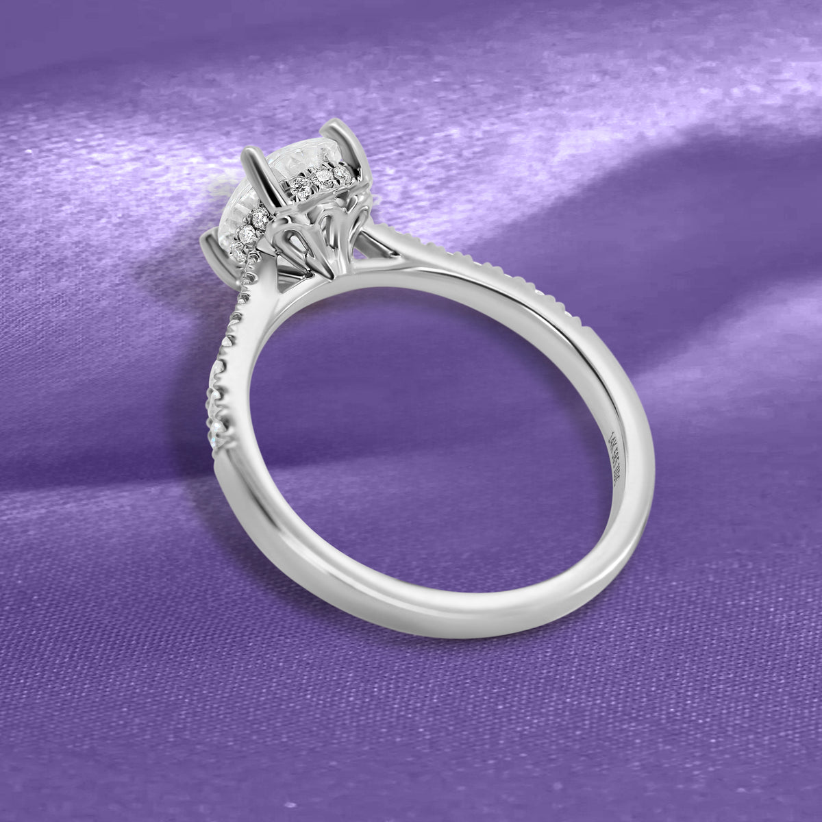 14K White Gold Hidden Halo Wedding Set with 0.44 CTW Natural Diamonds