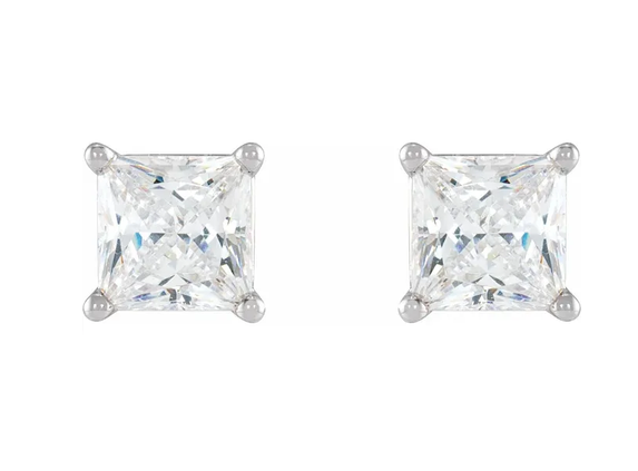 14 Karat White Gold 1/4ct. tw. Princess Diamond Stud Earrings