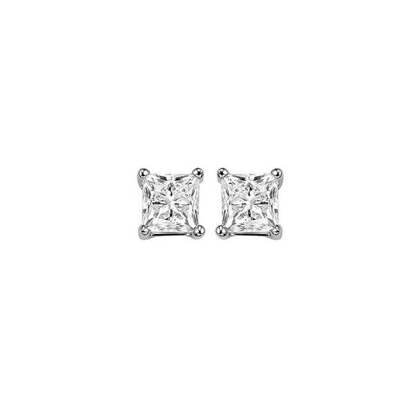 14K White Gold Princess Cut Diamond Earrings – 1/3 CTW